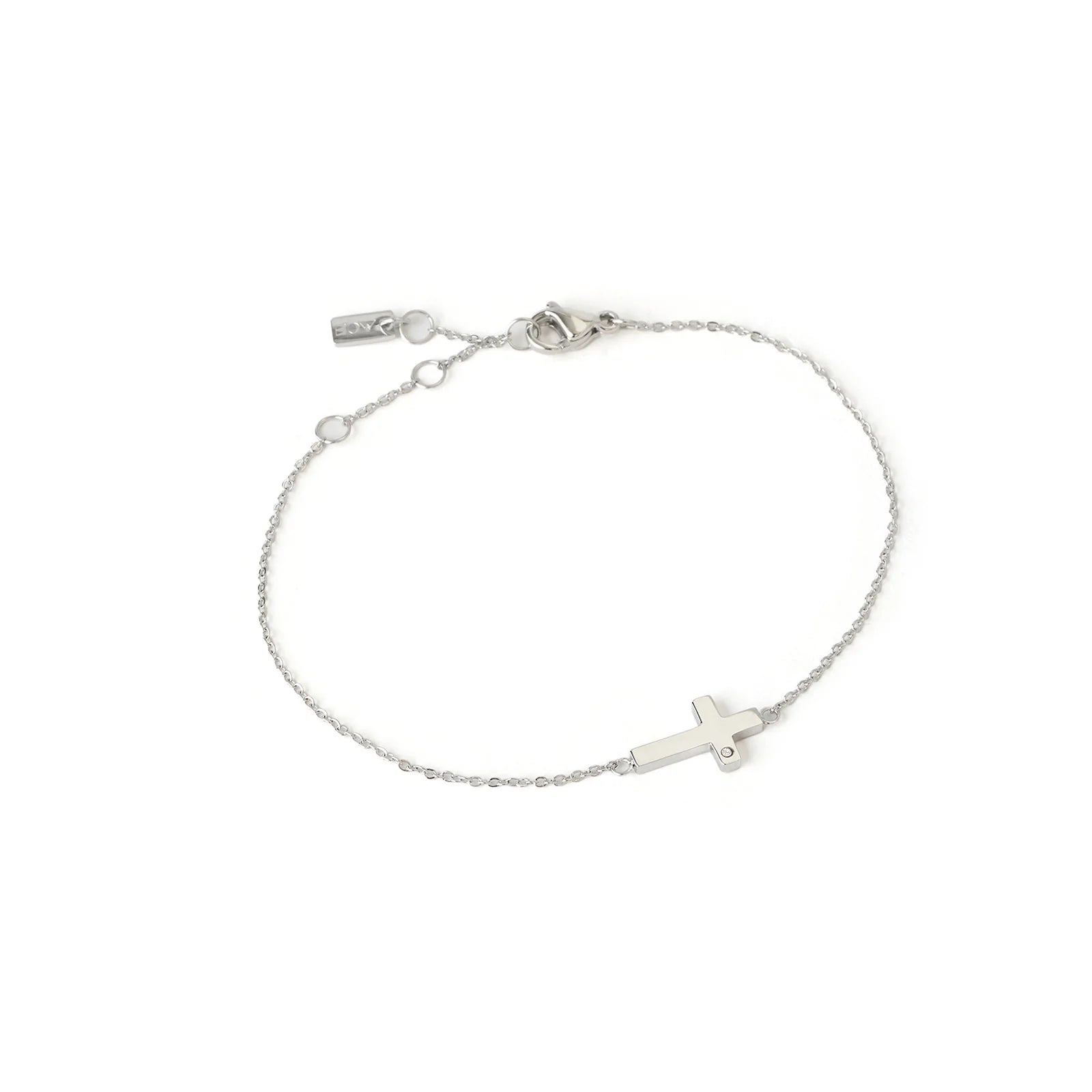 Cross Charm Silver Bracelet