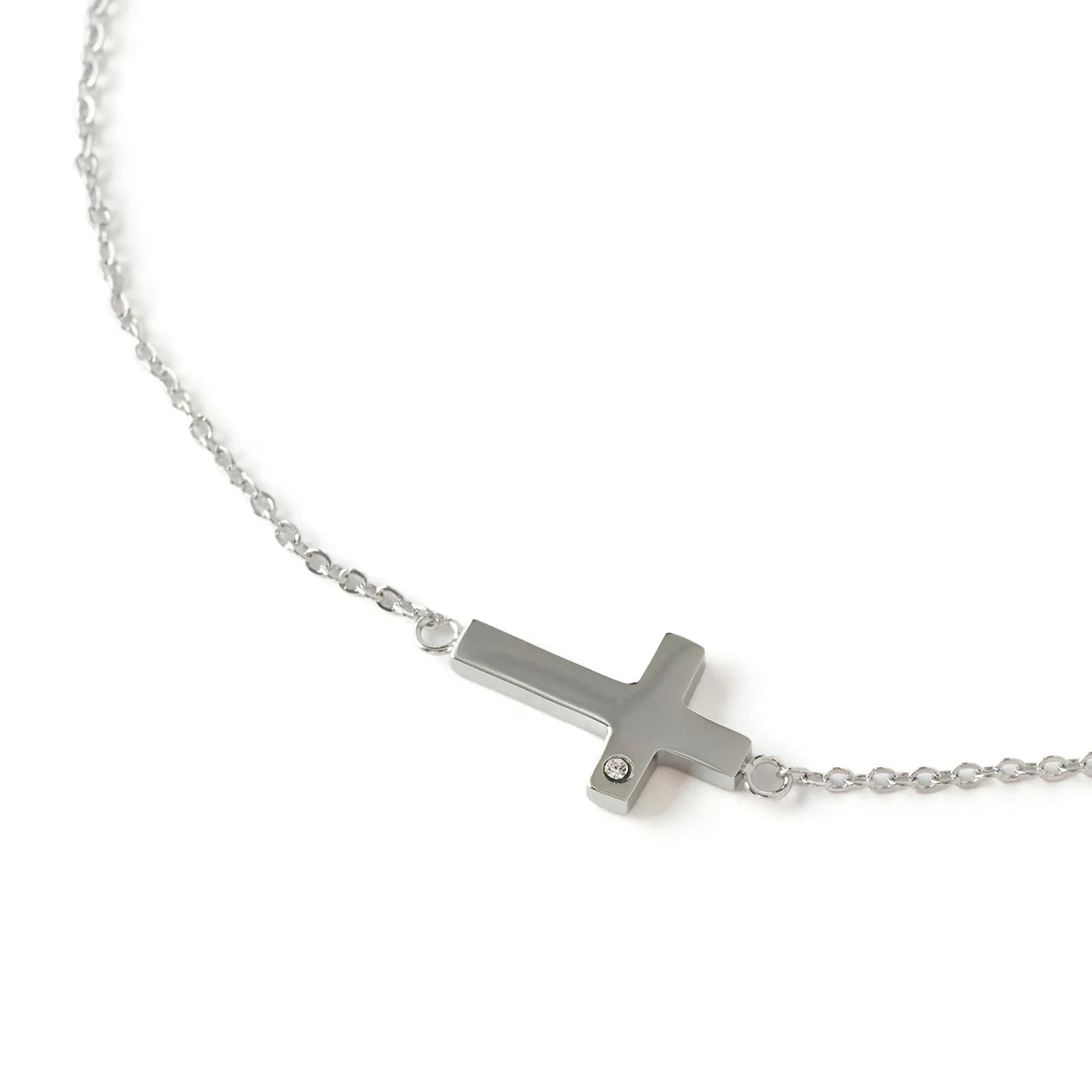 Cross Charm Silver Bracelet1