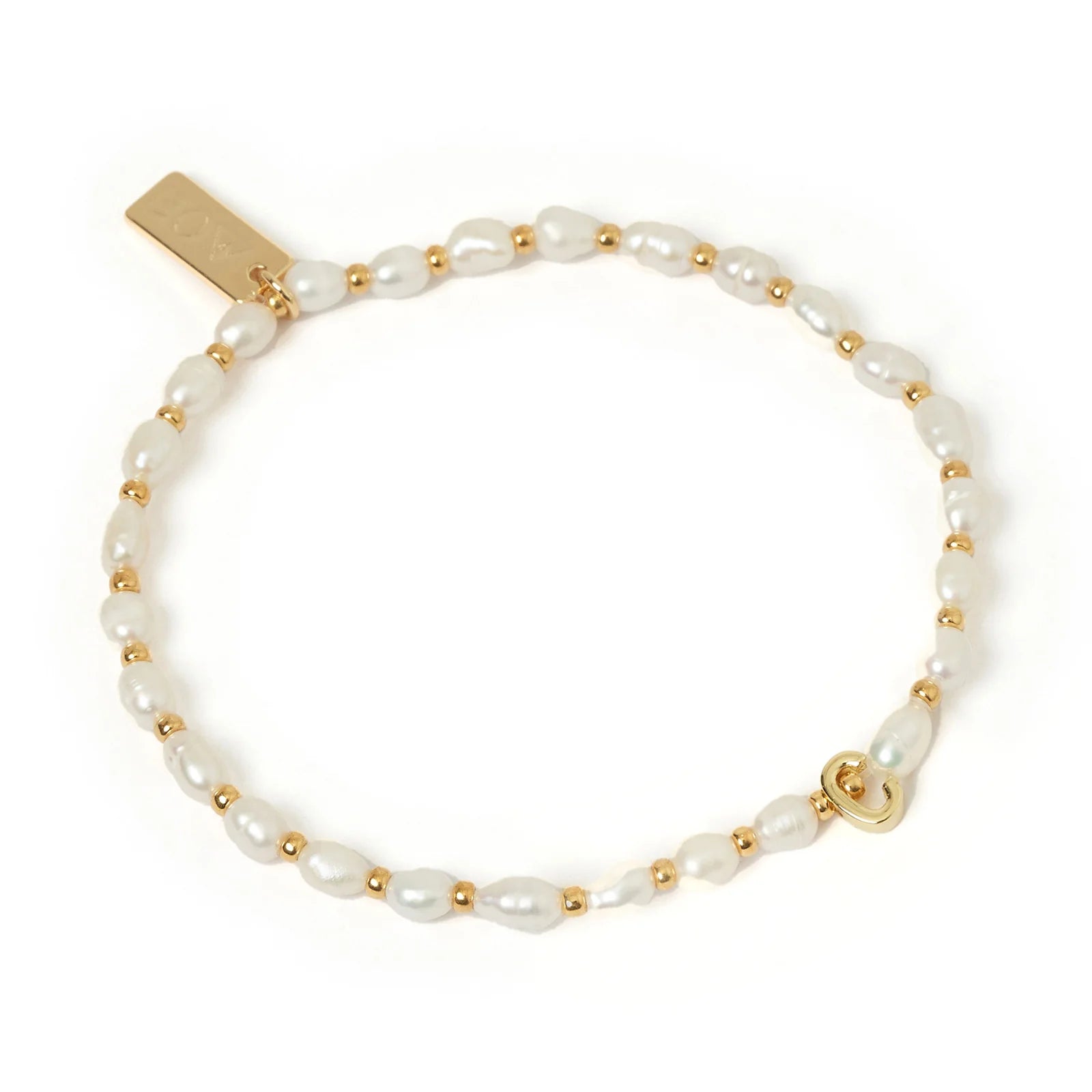 Initial Pearl Bracelet C