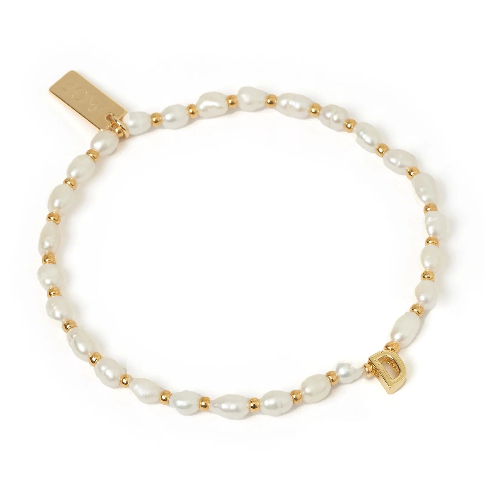 Initial Pearl Bracelet D