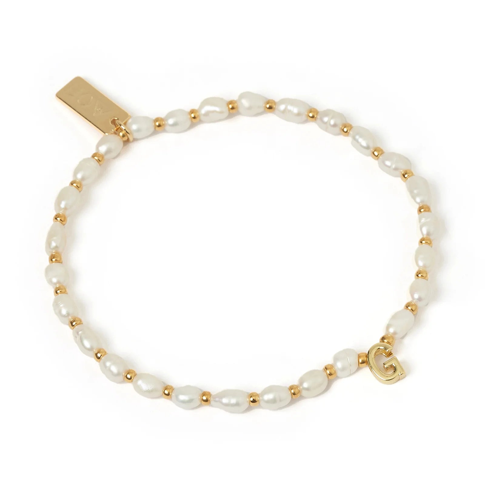 Initial Pearl Bracelet G
