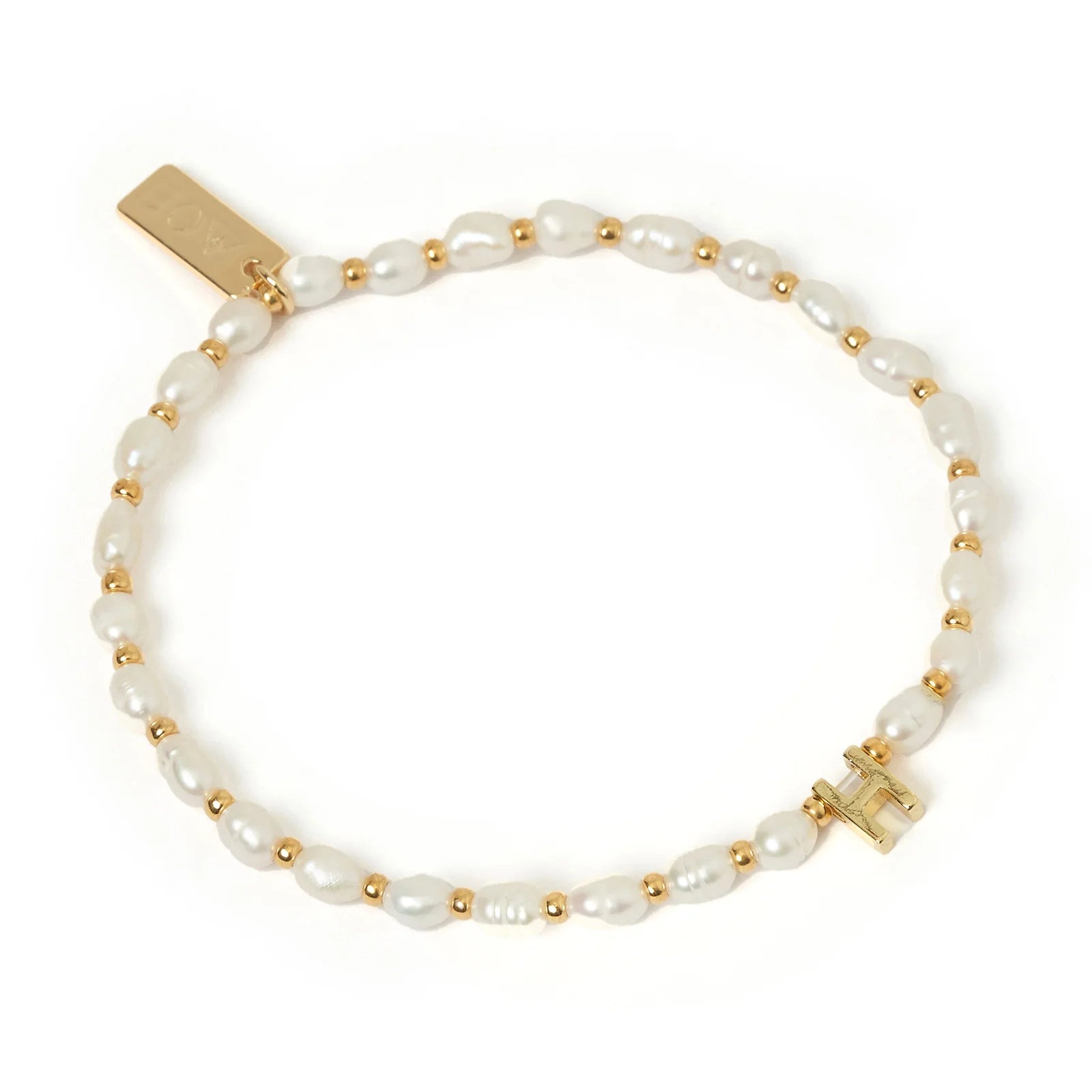 Initial Pearl Bracelet H