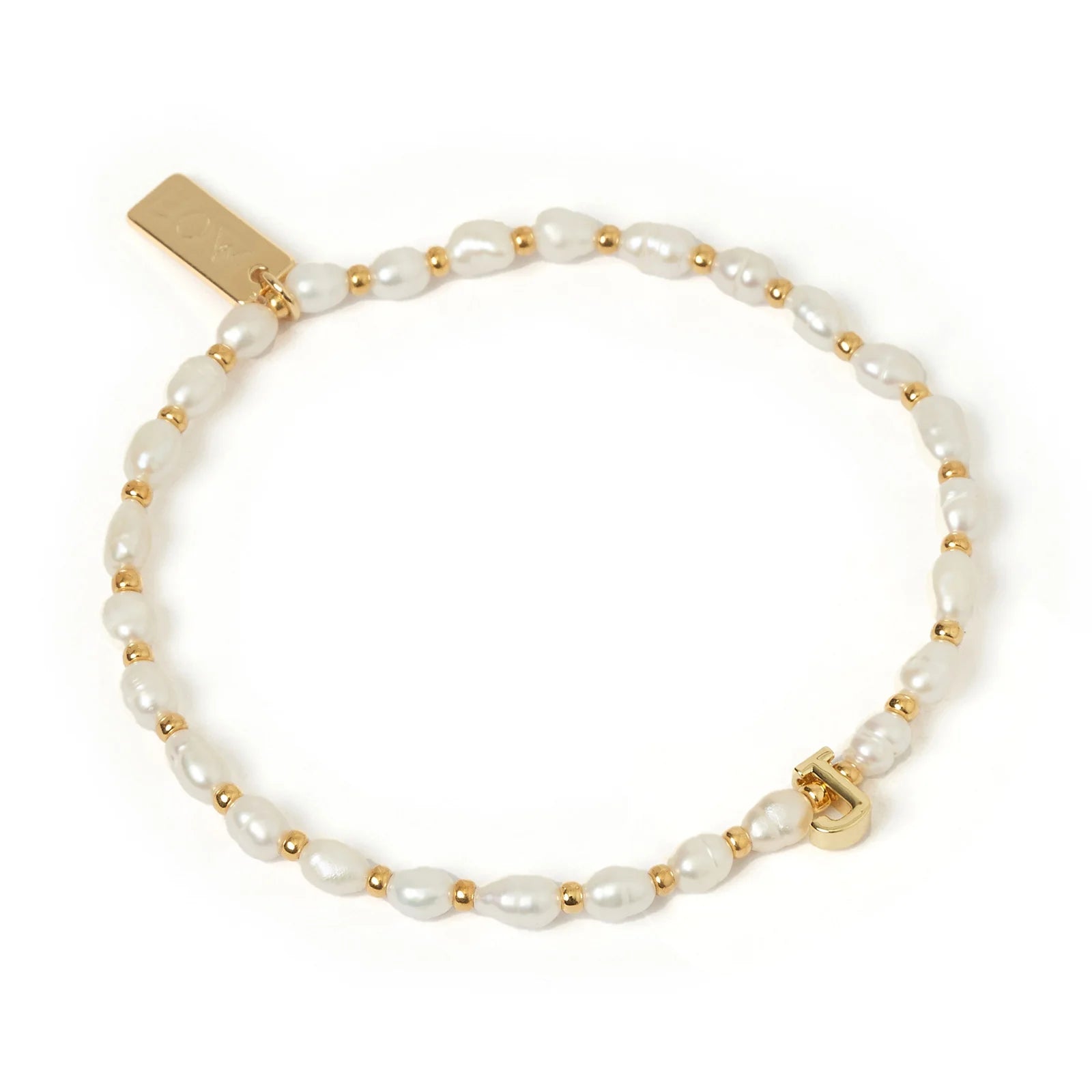 Initial Pearl Bracelet J