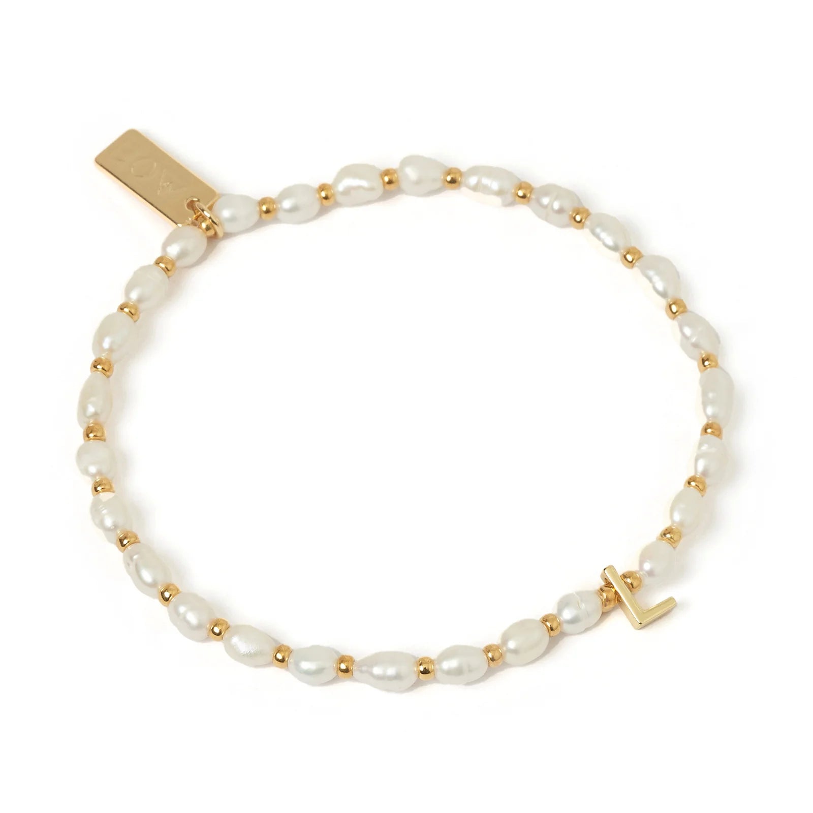 Initial Pearl Bracelet L