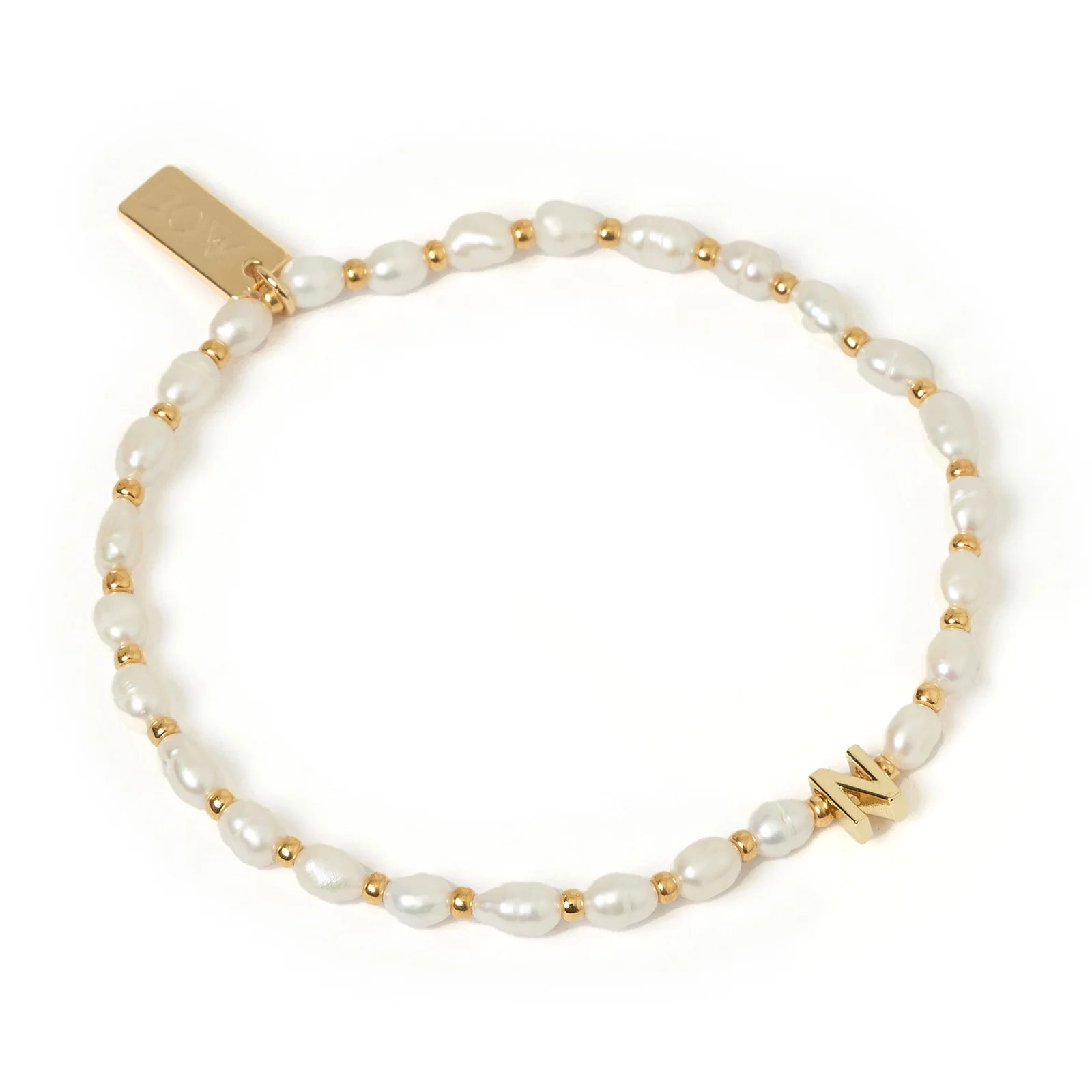 Initial Pearl Bracelet N