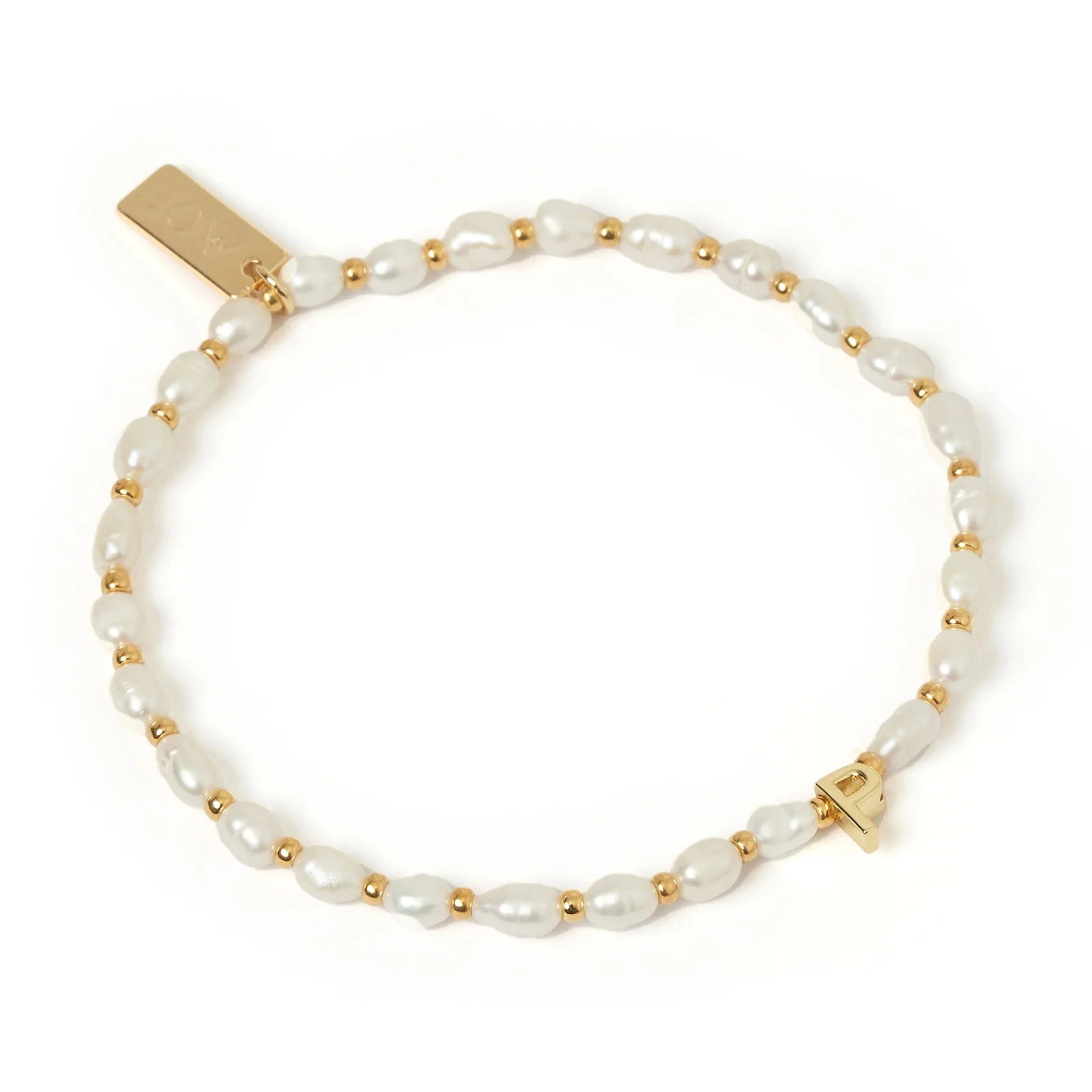 Initial Pearl Bracelet P