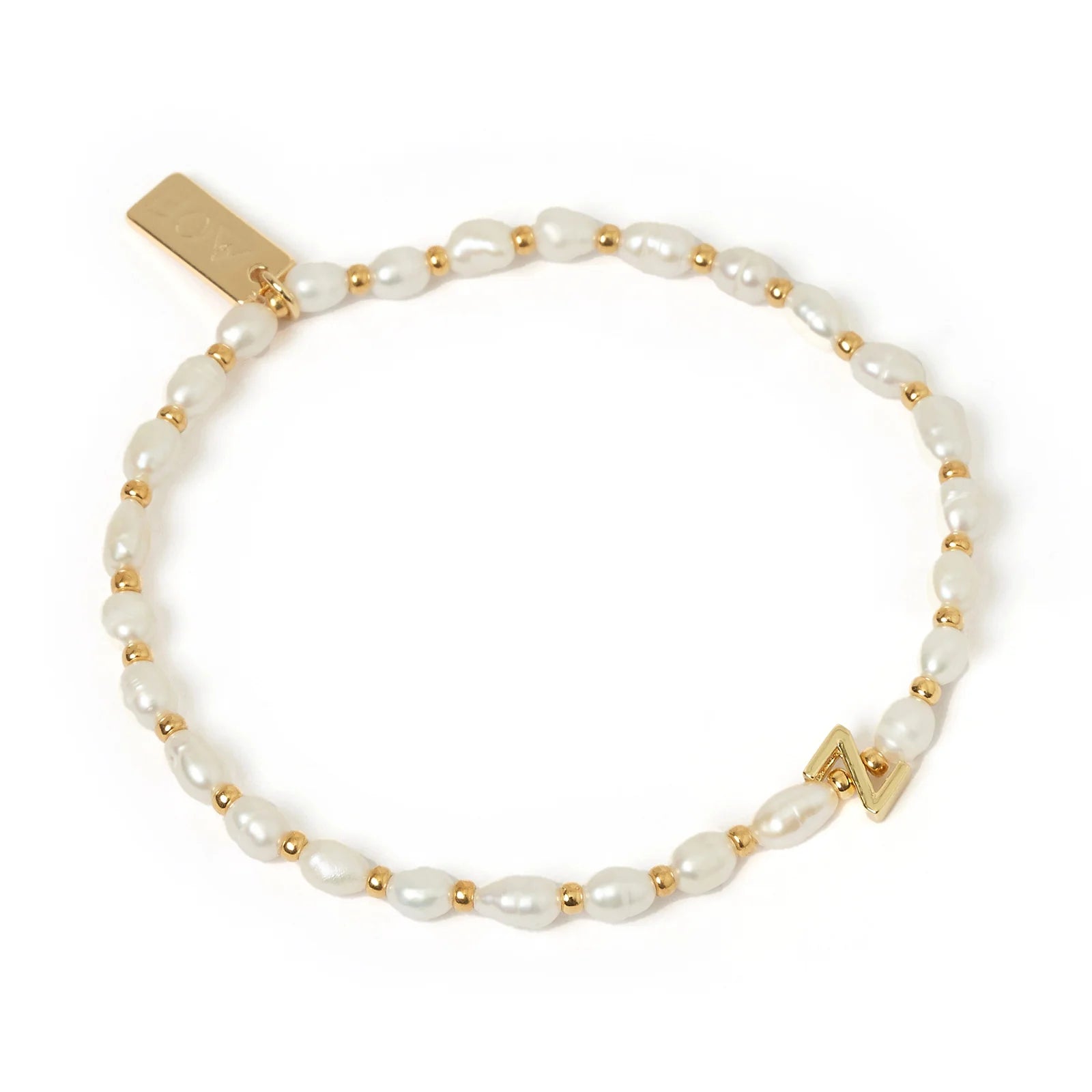 Initial Pearl Bracelet Z