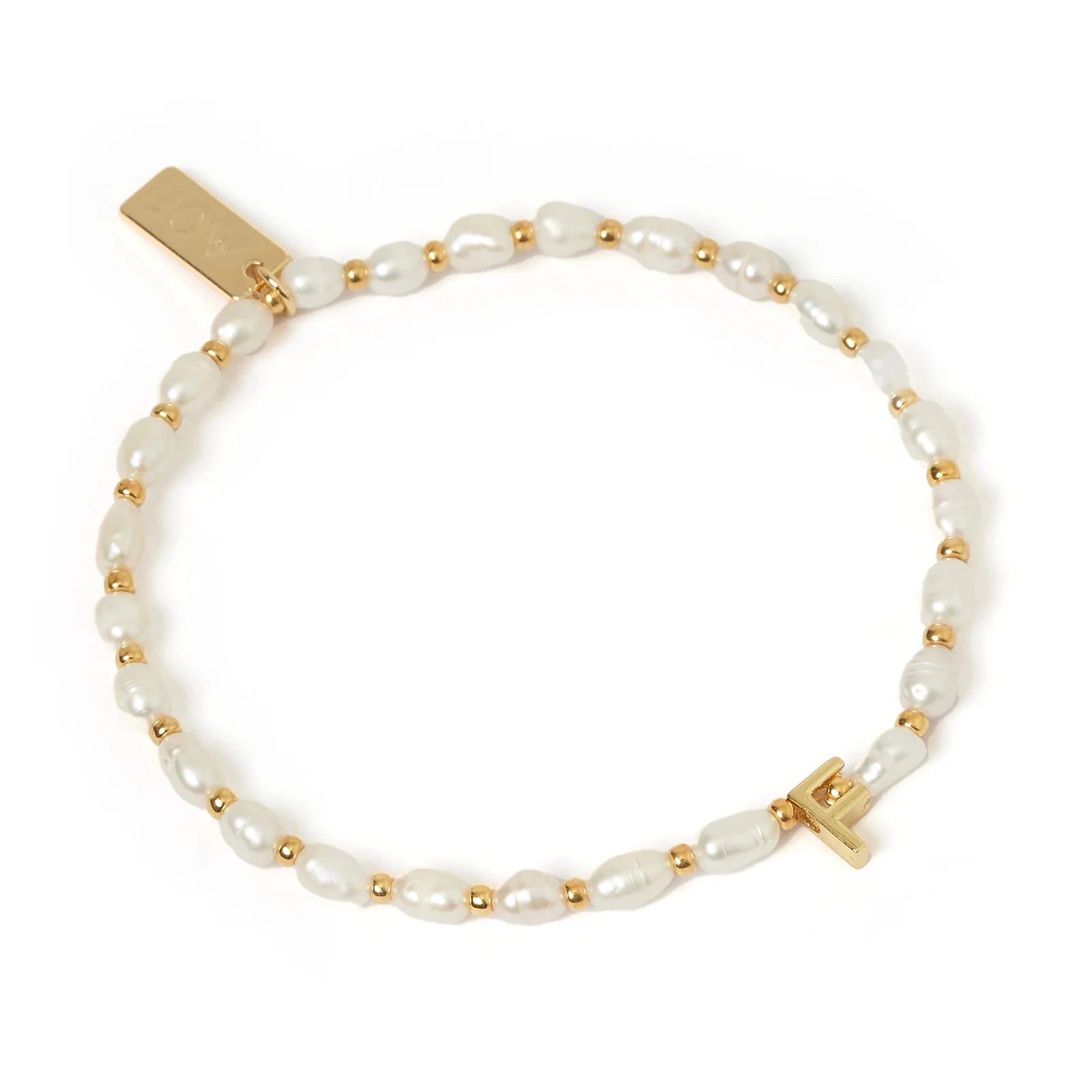 Initial Pearl Bracelet F