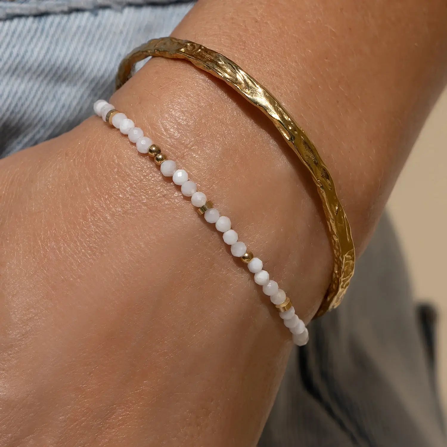 Myla Moonstone and Gold Bracelet 1