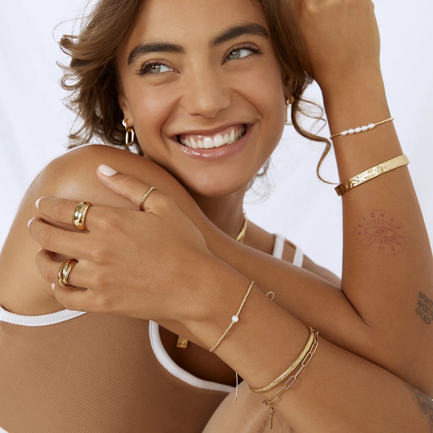 Seline Gold and Pearl Bracelet 4