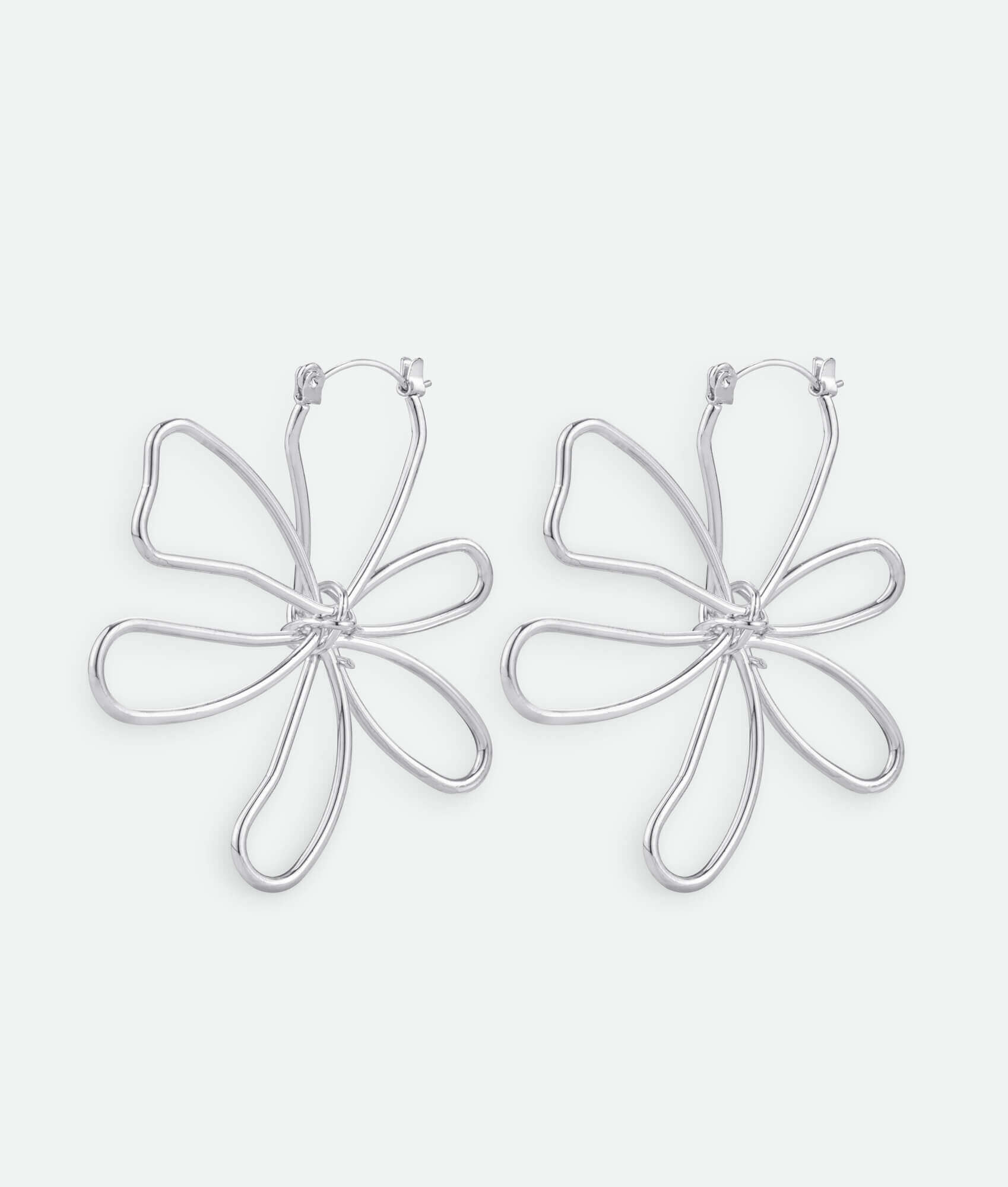 18k silver flower earrings