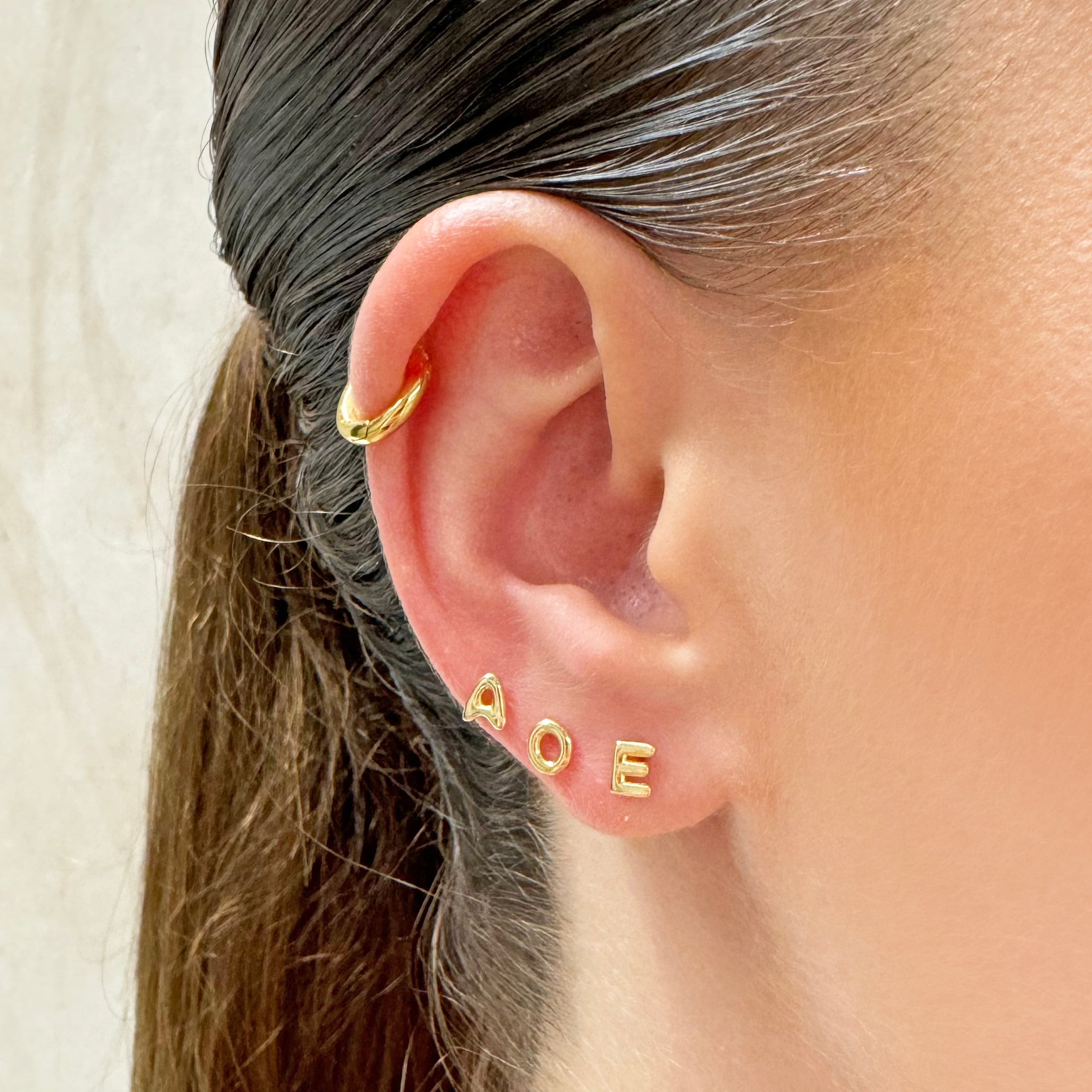 Alphabet Gold Single Stud 2