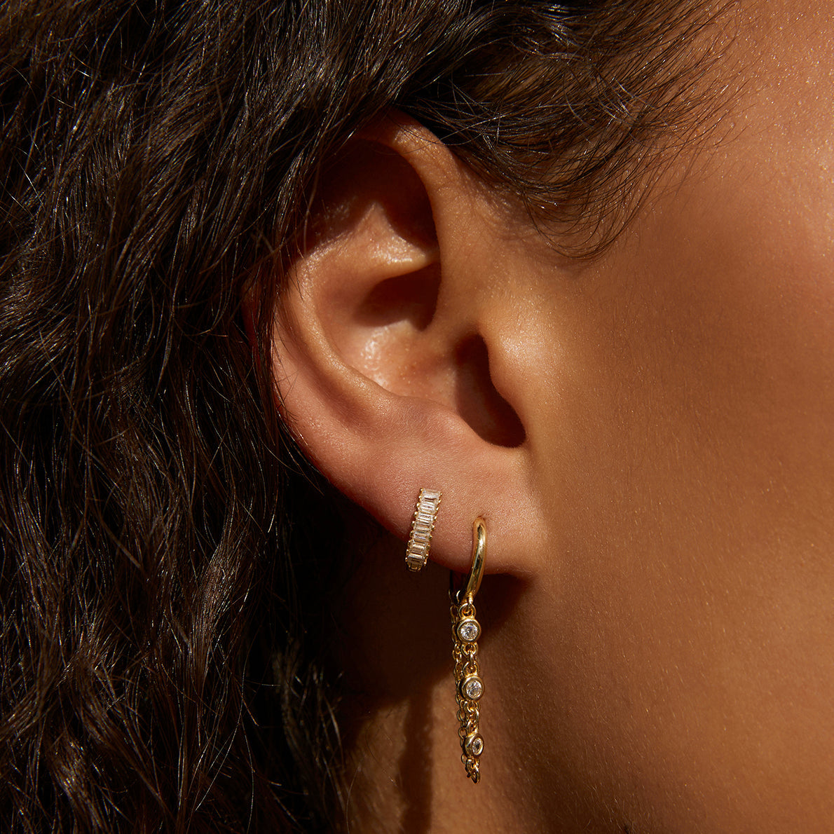 Amaretto Gold Huggie Earrings 2