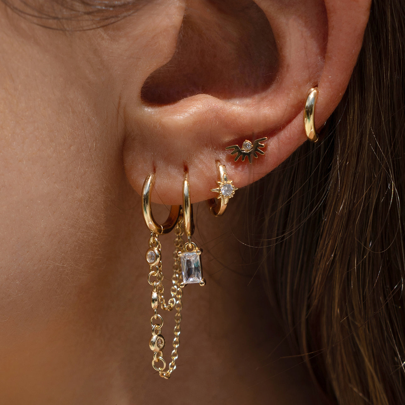 Amaretto Gold Huggie Earrings 3