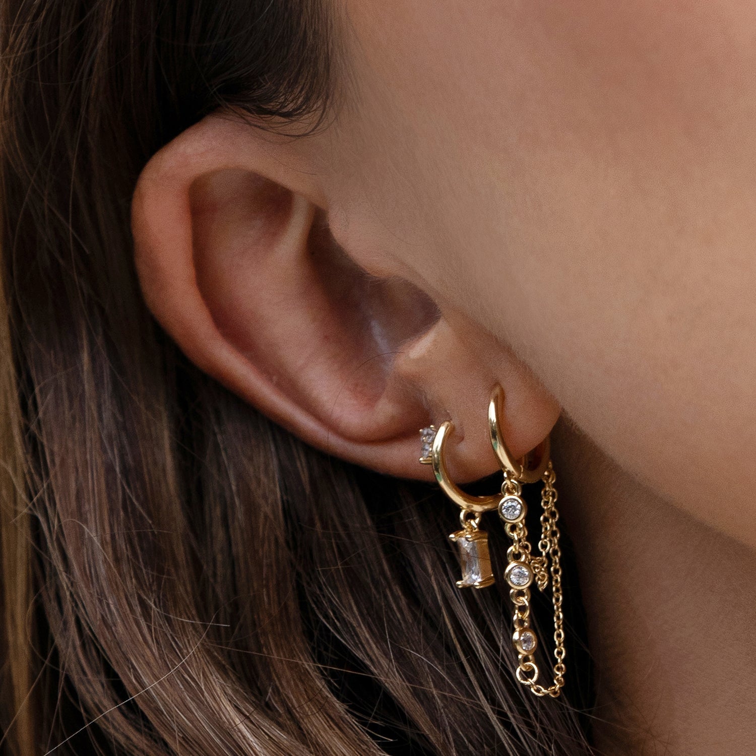 Amaretto Gold Huggie Earrings 4