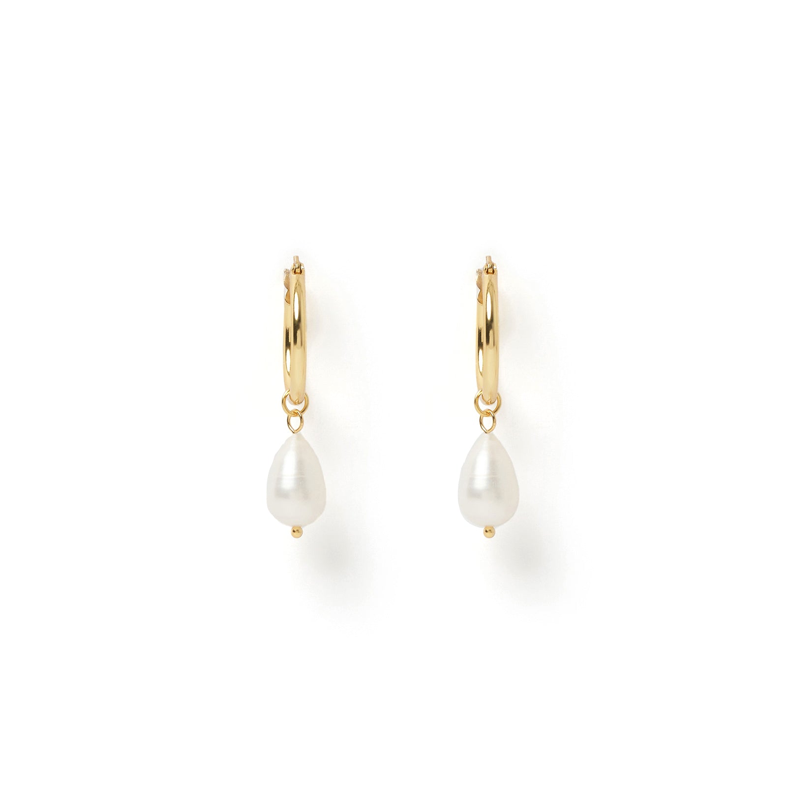 Augusta Gold Hoop & Freshwater Pearl Earrings 4