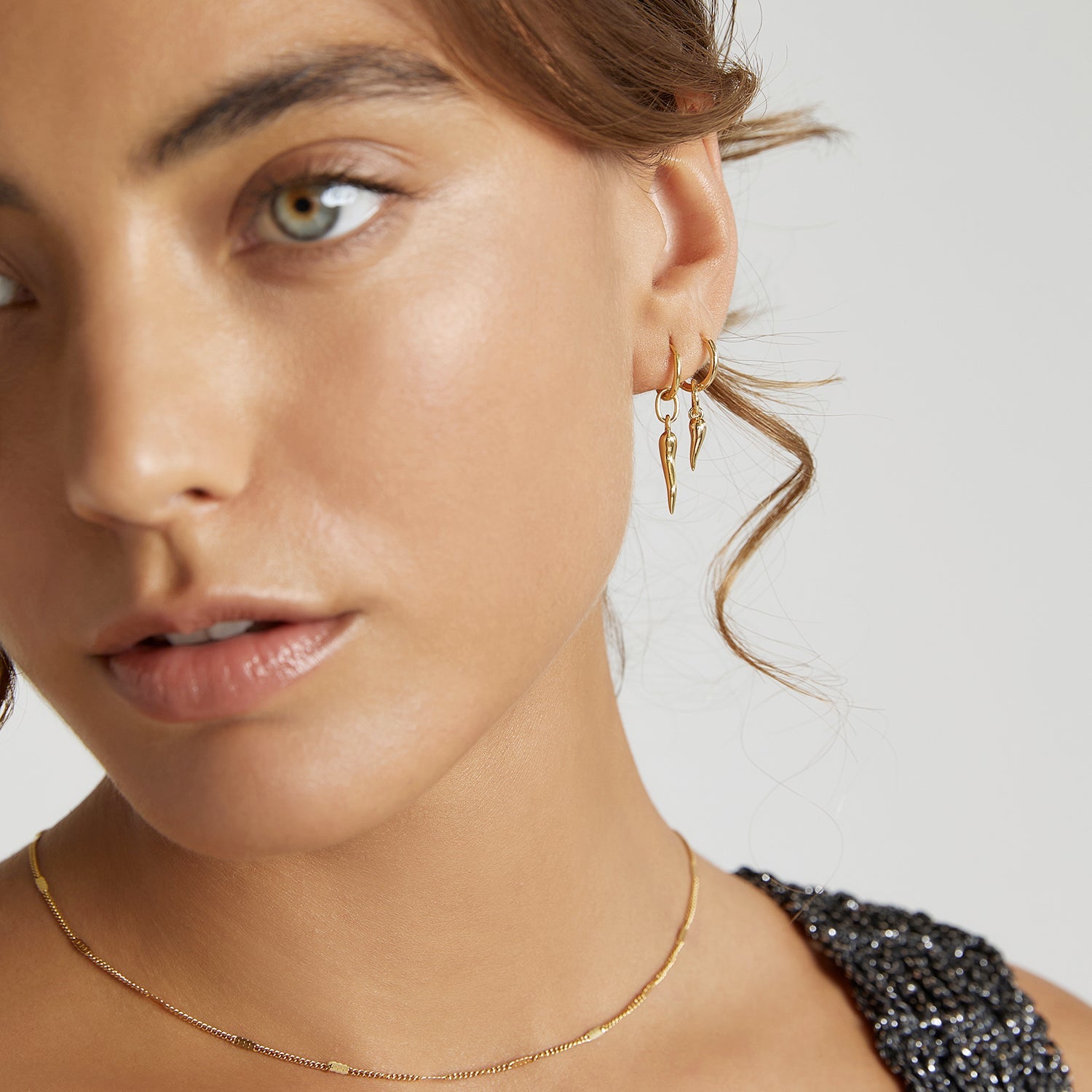 Cornicello Gold Charm Earrings - Small 2