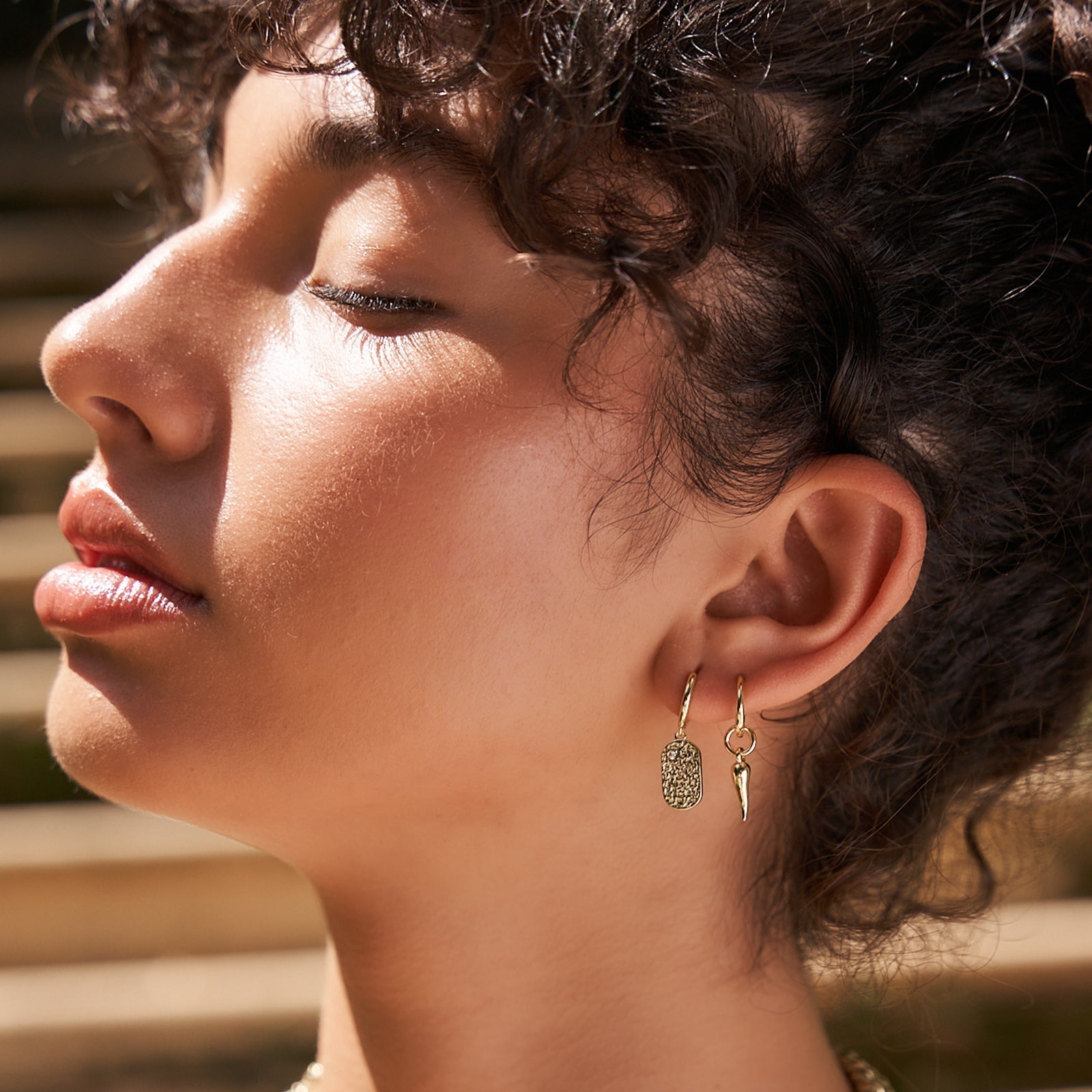 Cornicello Gold Charm Earrings - Small 3