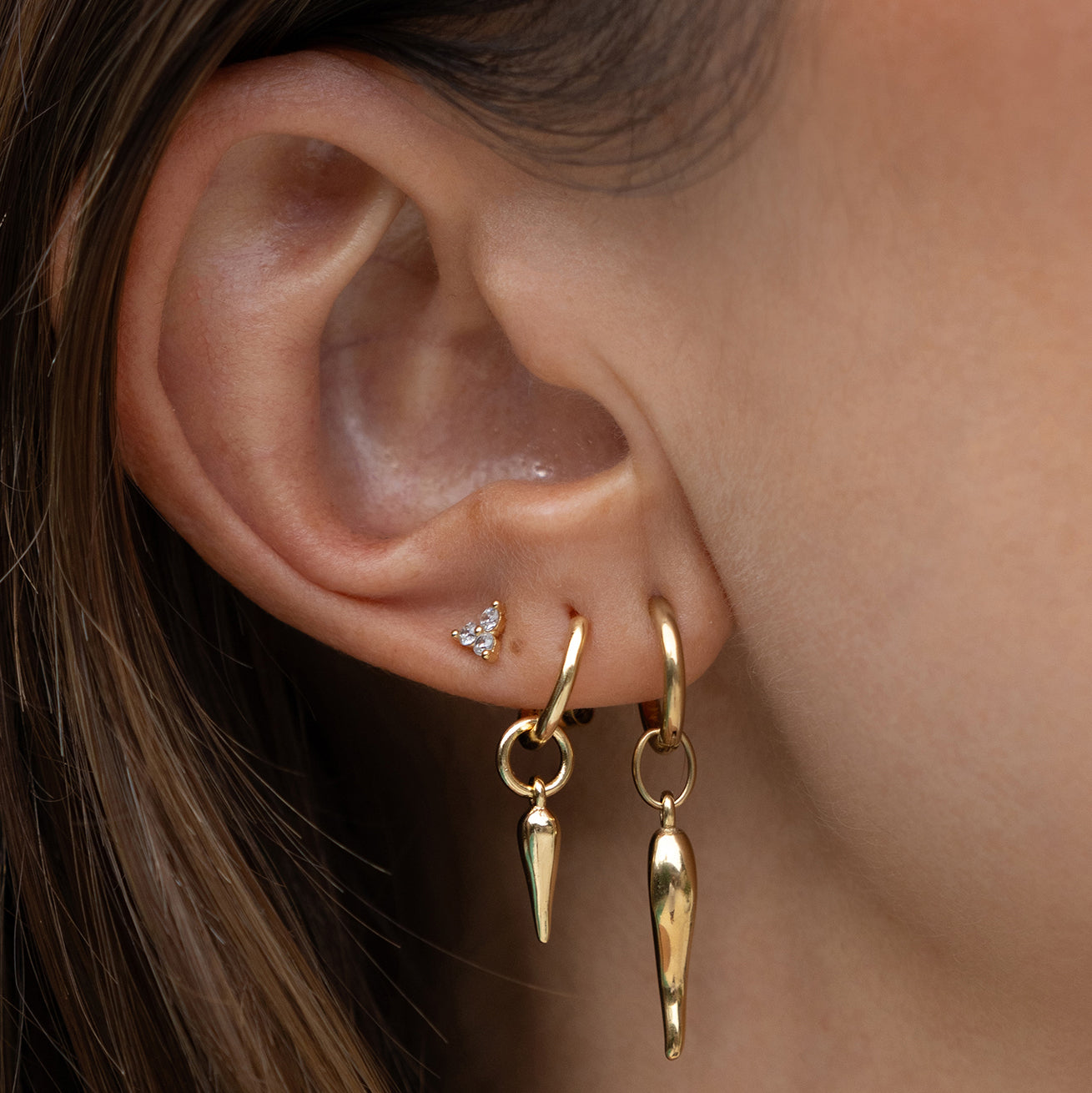 Cornicello Gold Charm Earrings - Small 4