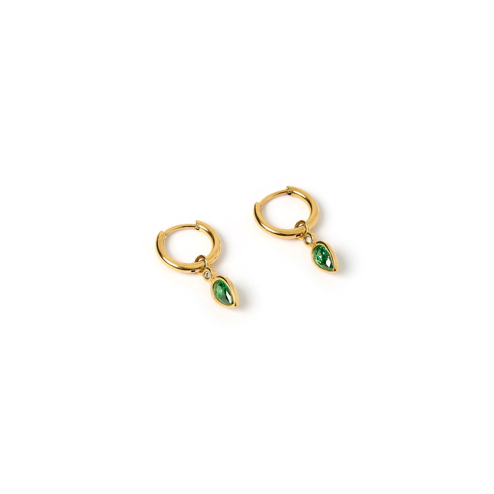 Daisy Gold Earrings - Emerald 3