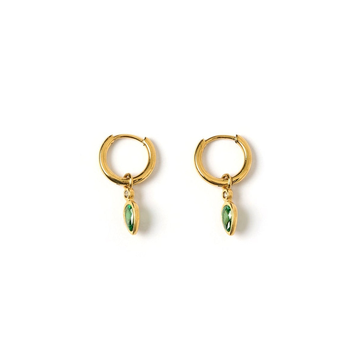 Daisy Gold Earrings - Emerald 4