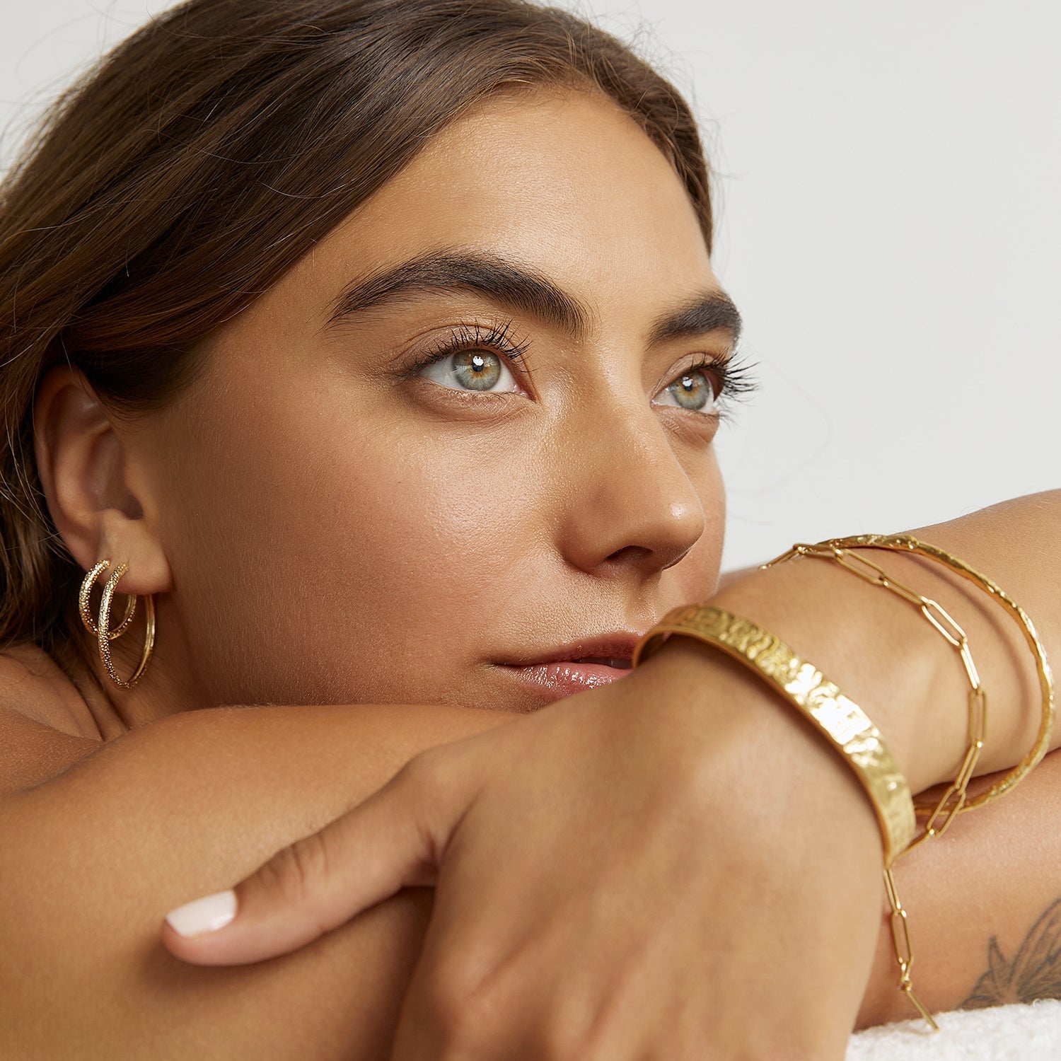 Double Hoop Earring Stack - Gold 4