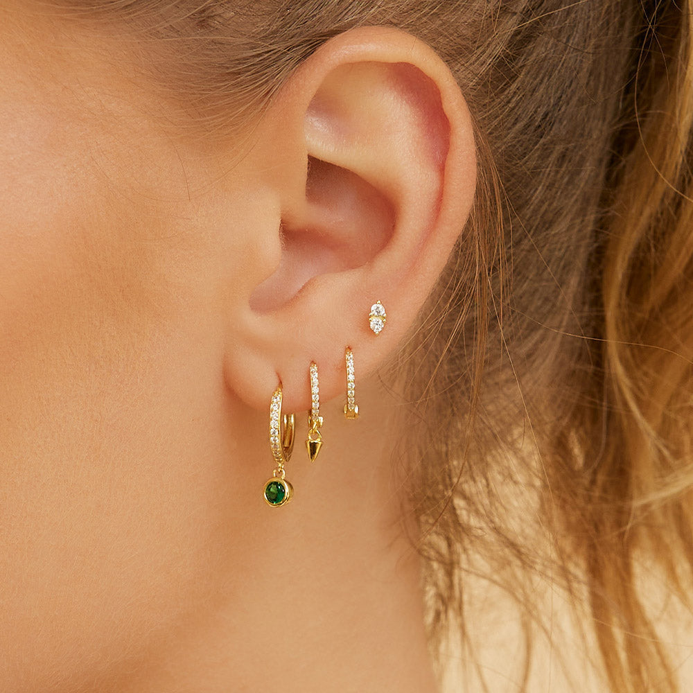 Glitter Earring Stack - Emerald 2