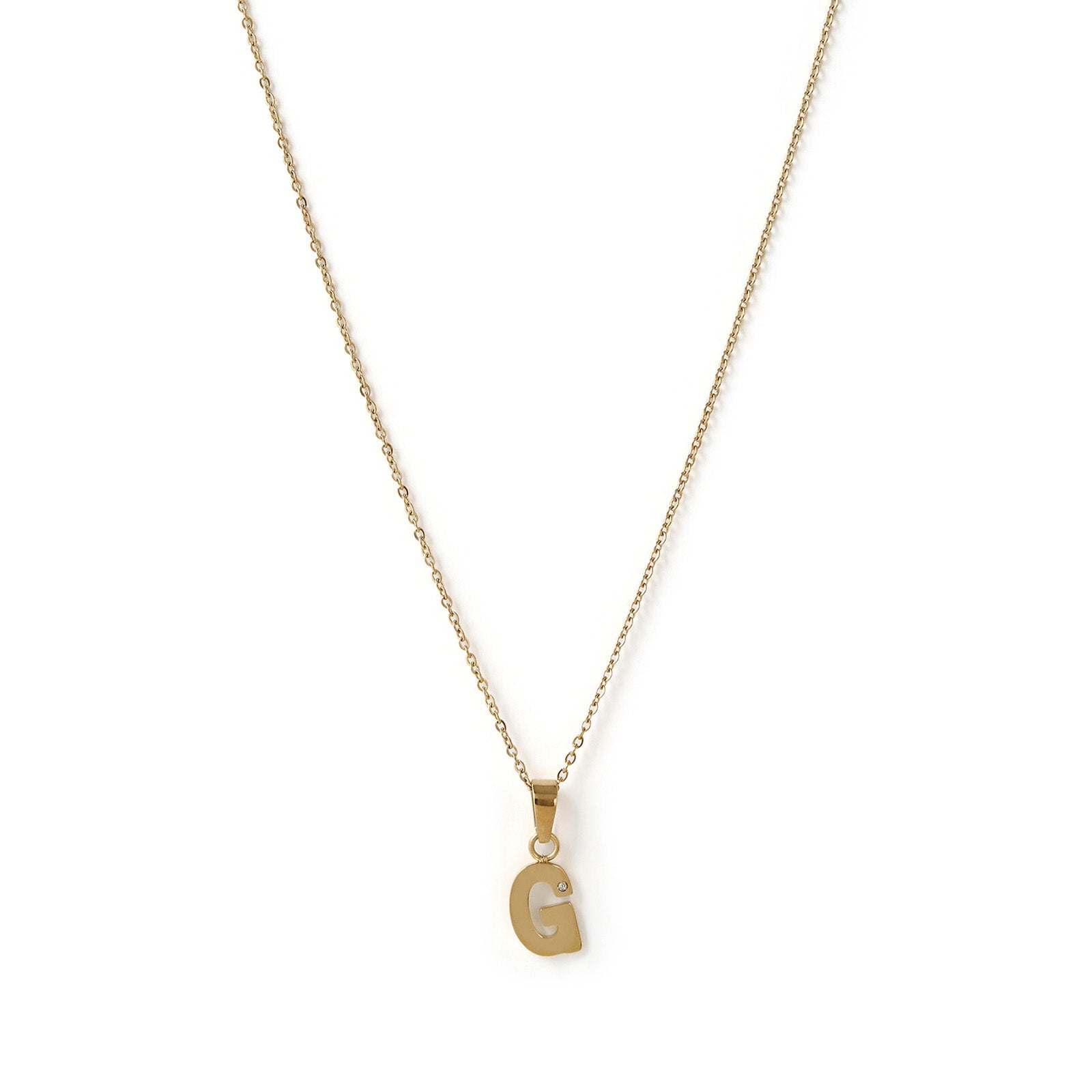 Initial Gold Charm Necklace 10
