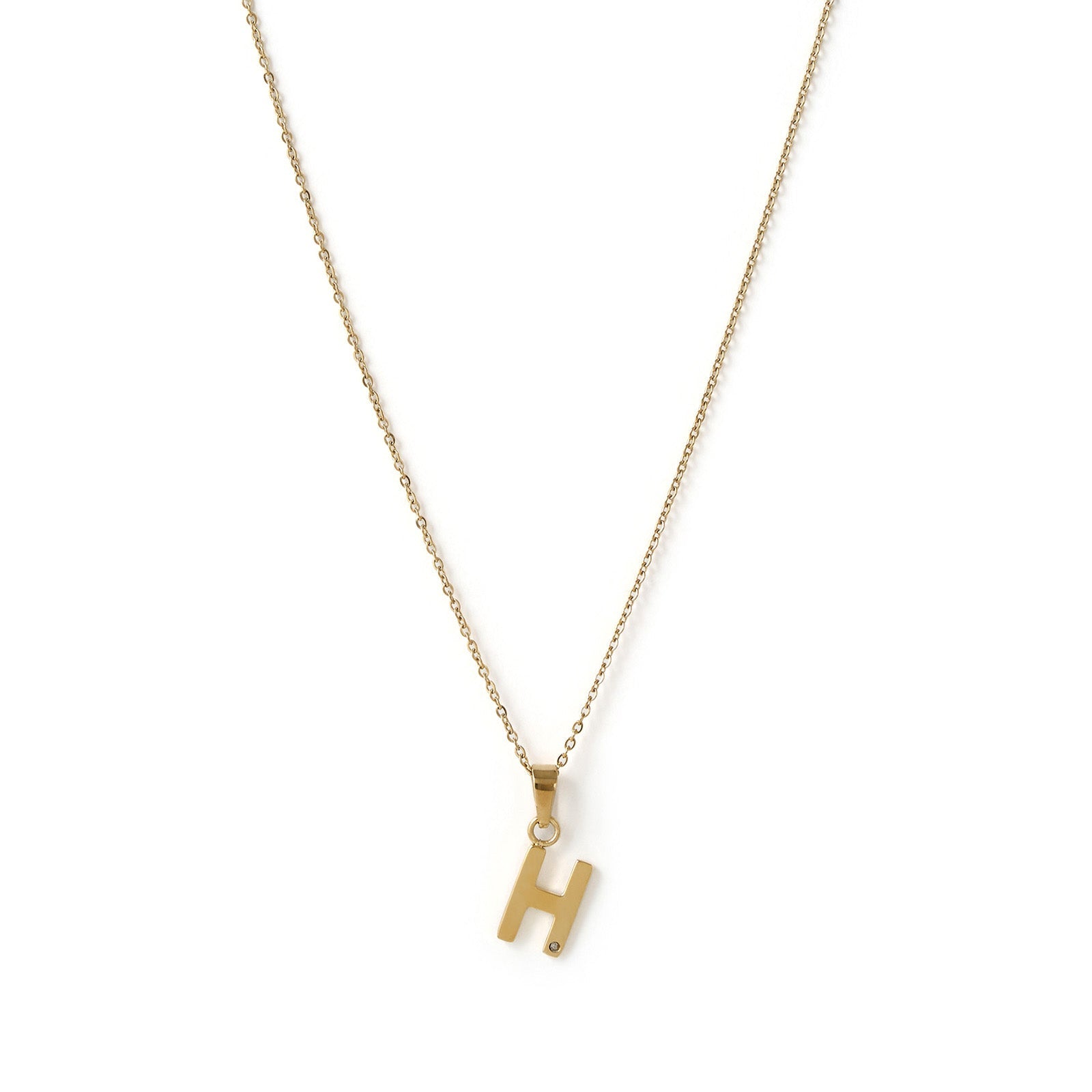 Initial Gold Charm Necklace 11