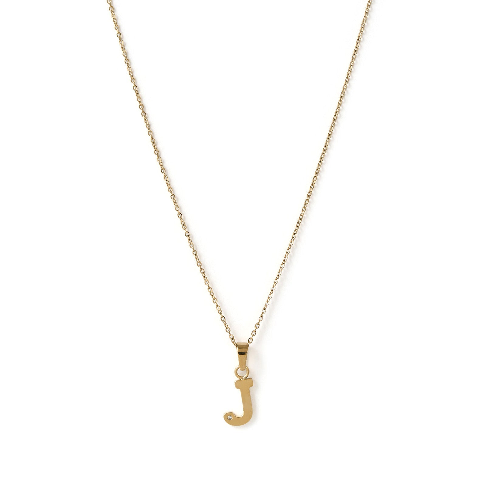 Initial Gold Charm Necklace 13