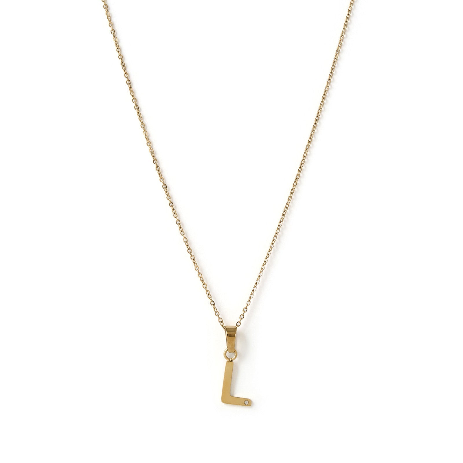 Initial Gold Charm Necklace 15
