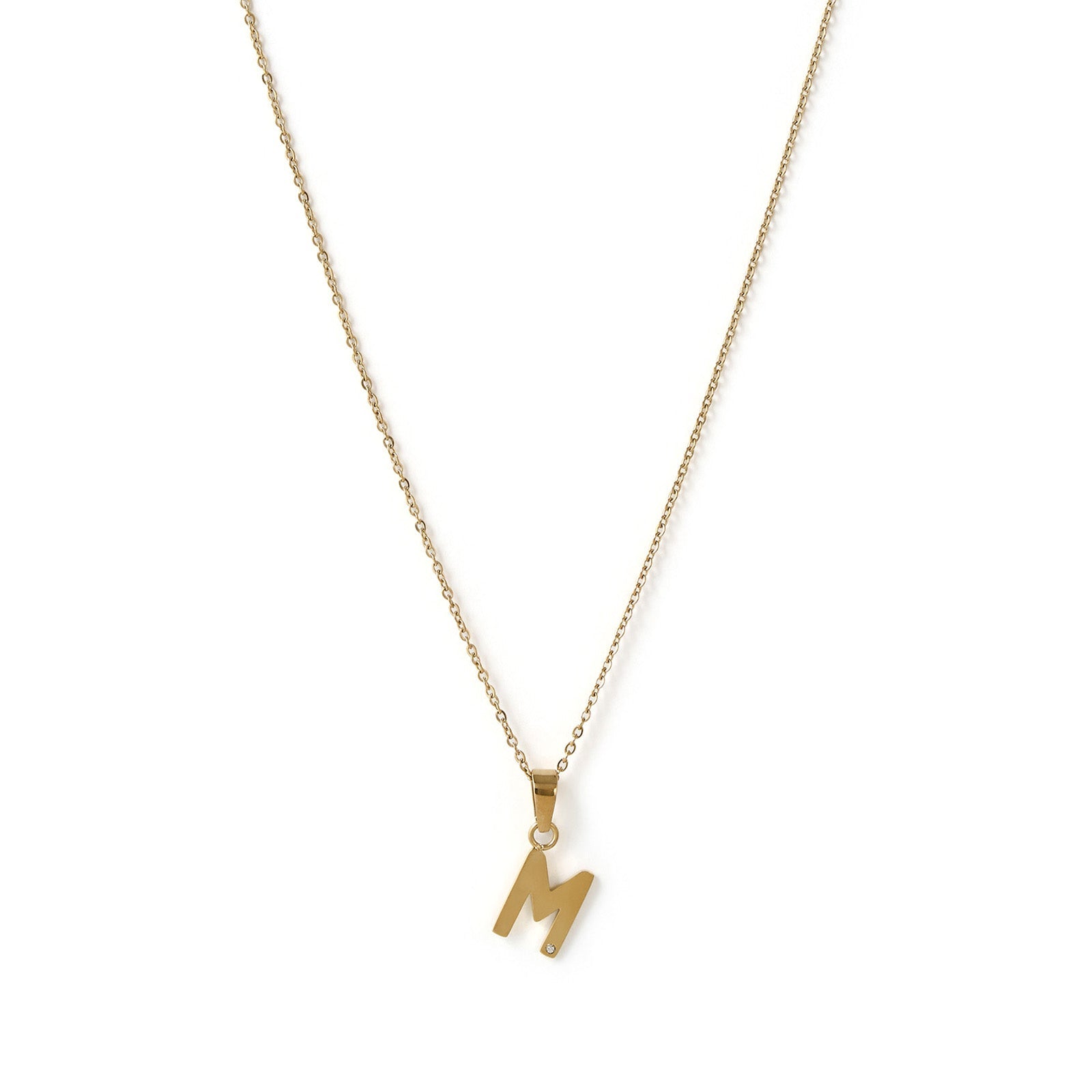 Initial Gold Charm Necklace 16