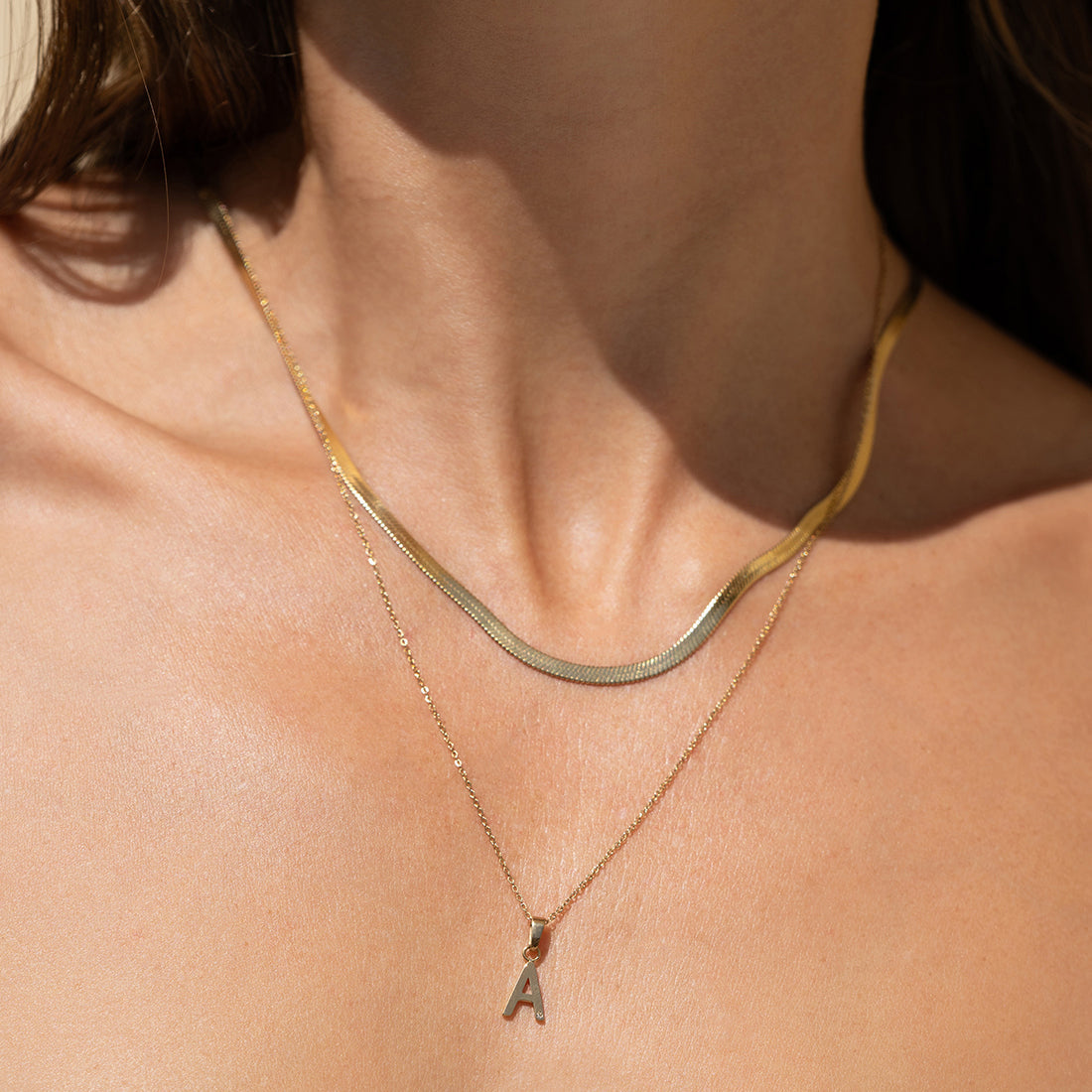 Initial Gold Charm Necklace 2