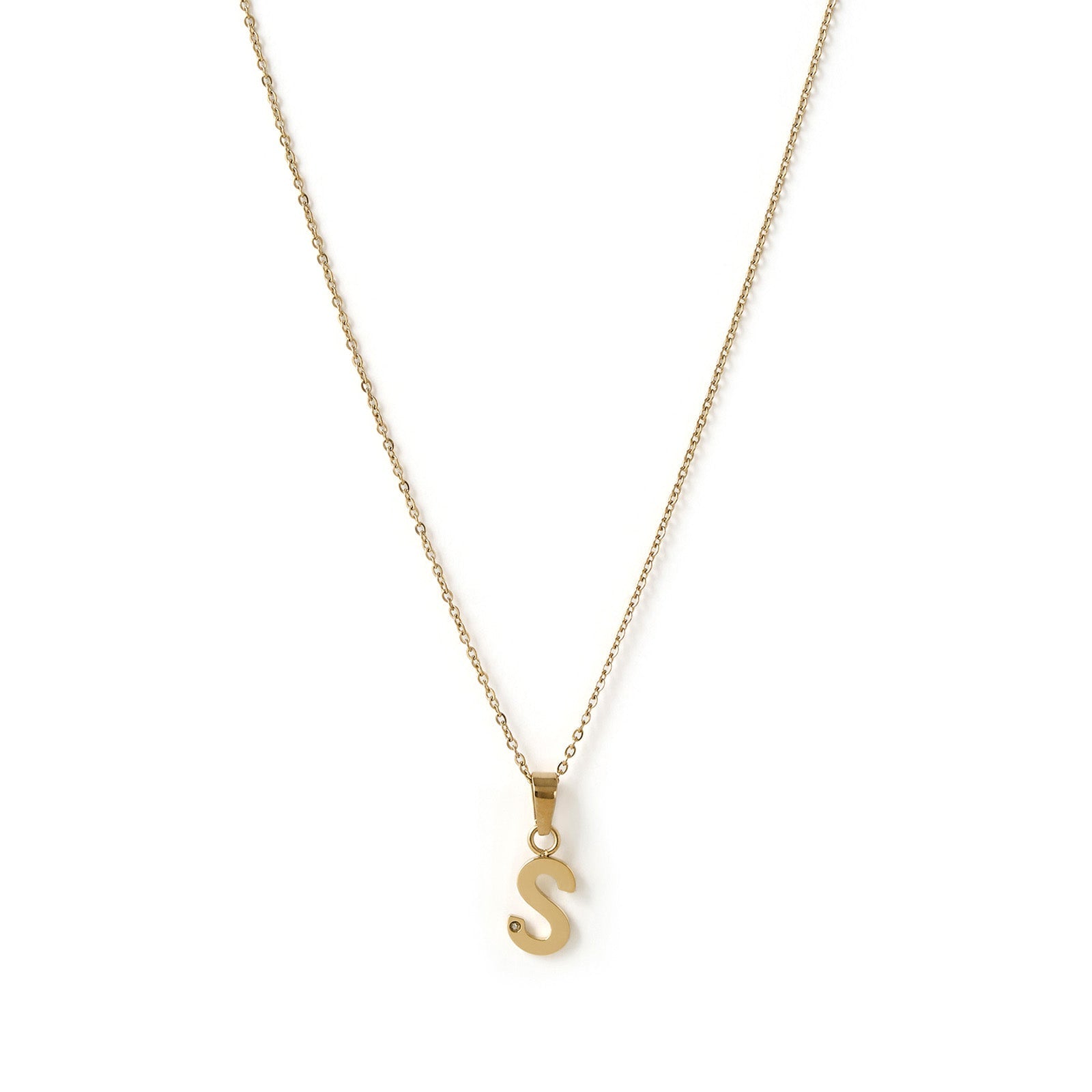 Initial Gold Charm Necklace 22