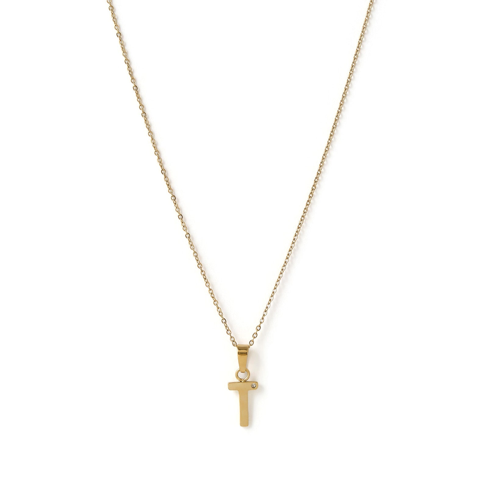 Initial Gold Charm Necklace 23