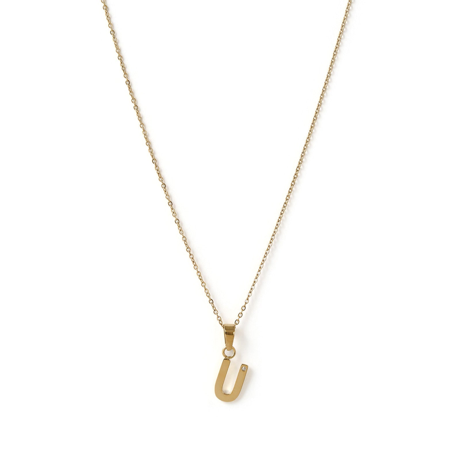 Initial Gold Charm Necklace 24