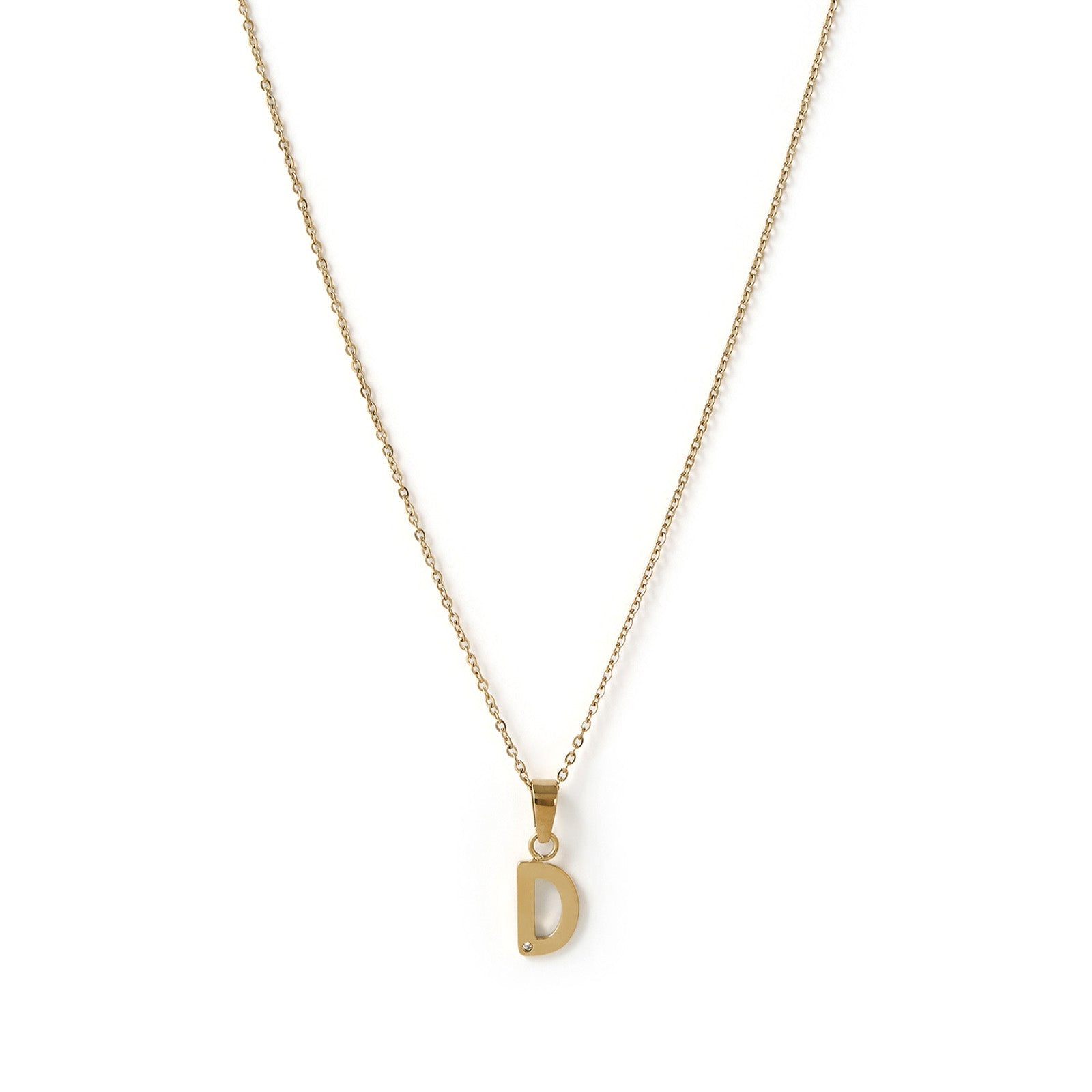 Initial Gold Charm Necklace 7