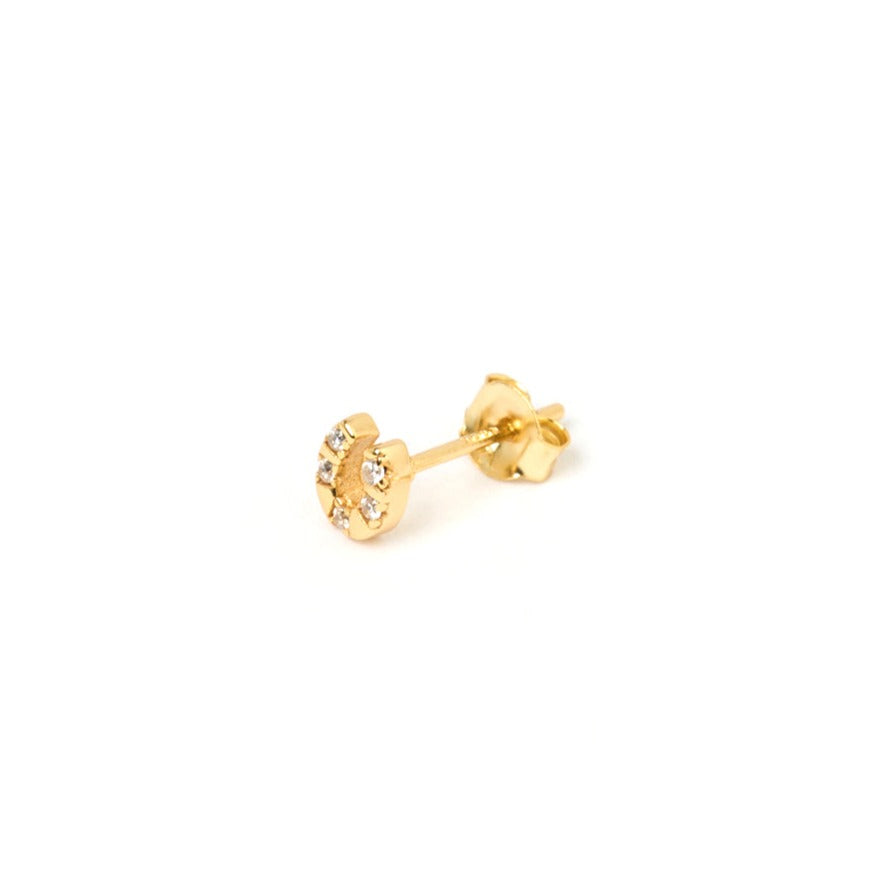 Lucky Horseshoe Gold Single Stud 3