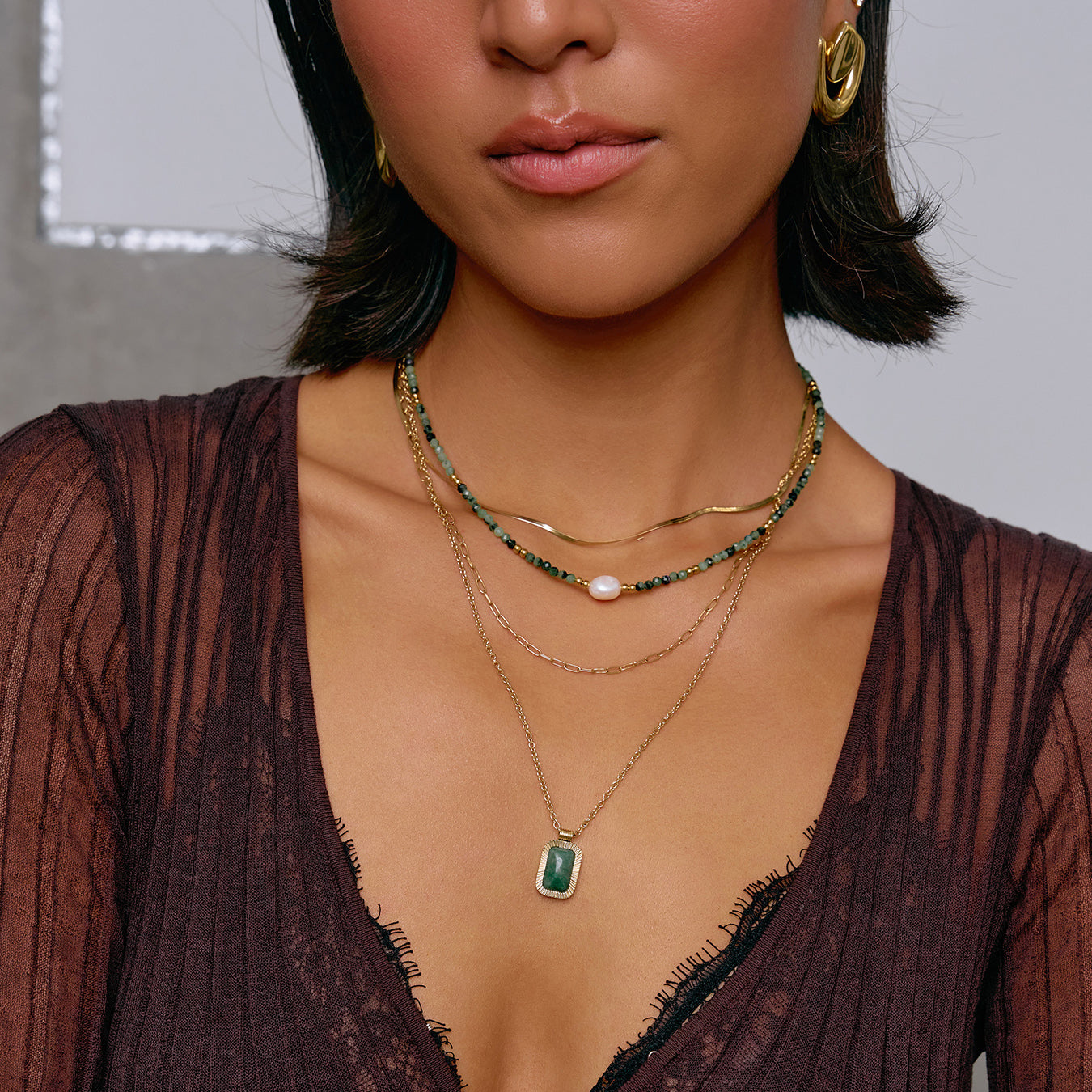 Mila Gemstone Necklace - Clinozoisite 2