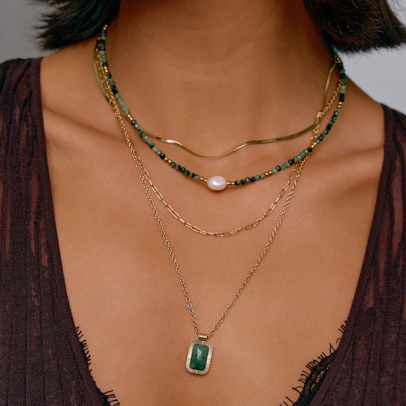 Mila Gemstone Necklace - Clinozoisite 3