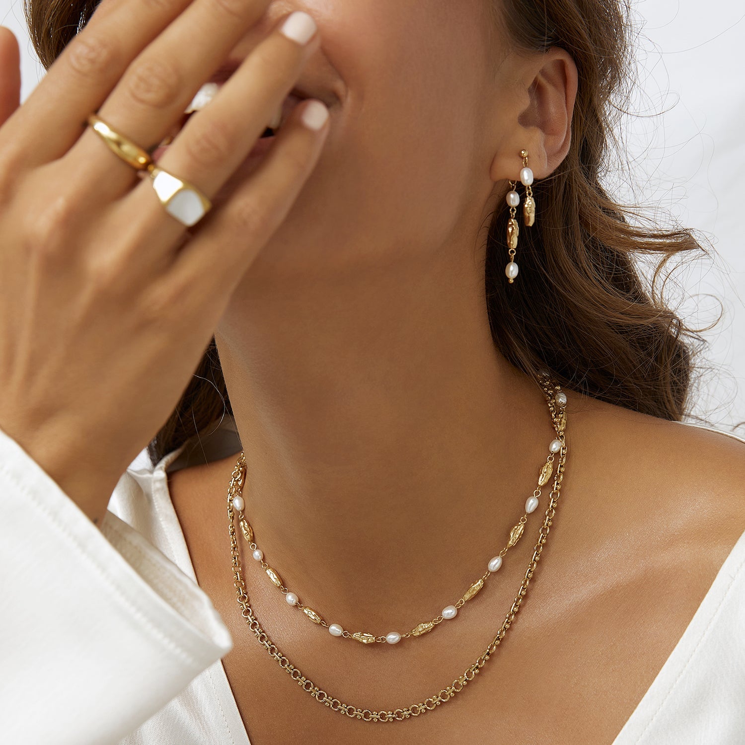 Mimi Pearl and Gold Earrings 4