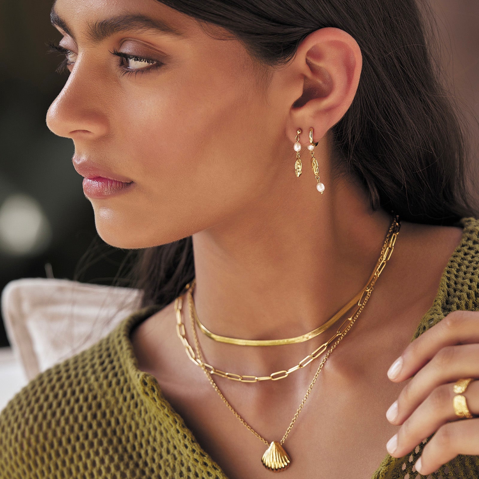 Mimi Pearl and Gold Earrings 7