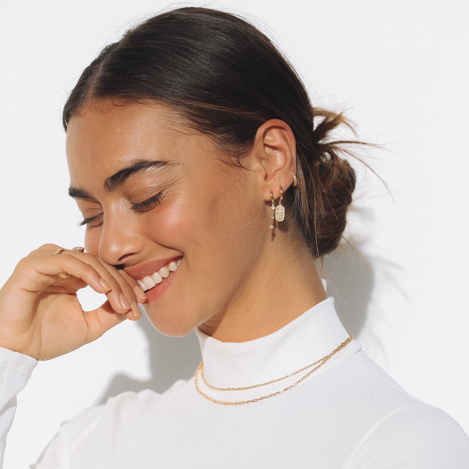 Paloma Gold Huggie Earrings 3