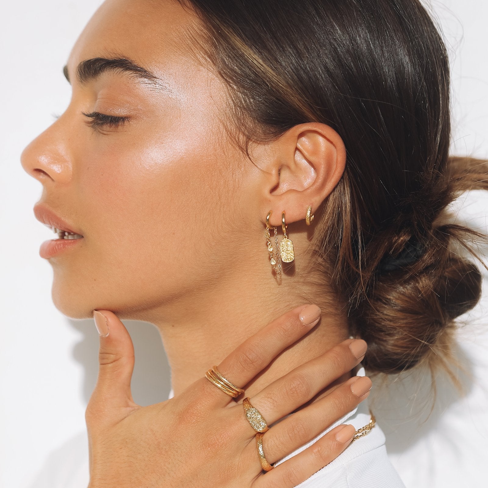 Paloma Gold Huggie Earrings 5