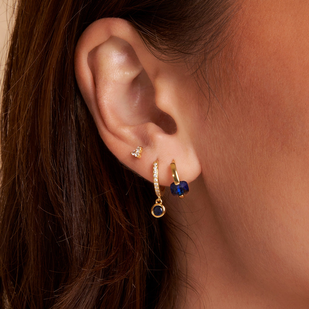 Rhodes Single Stacker Earring - Sapphire 2