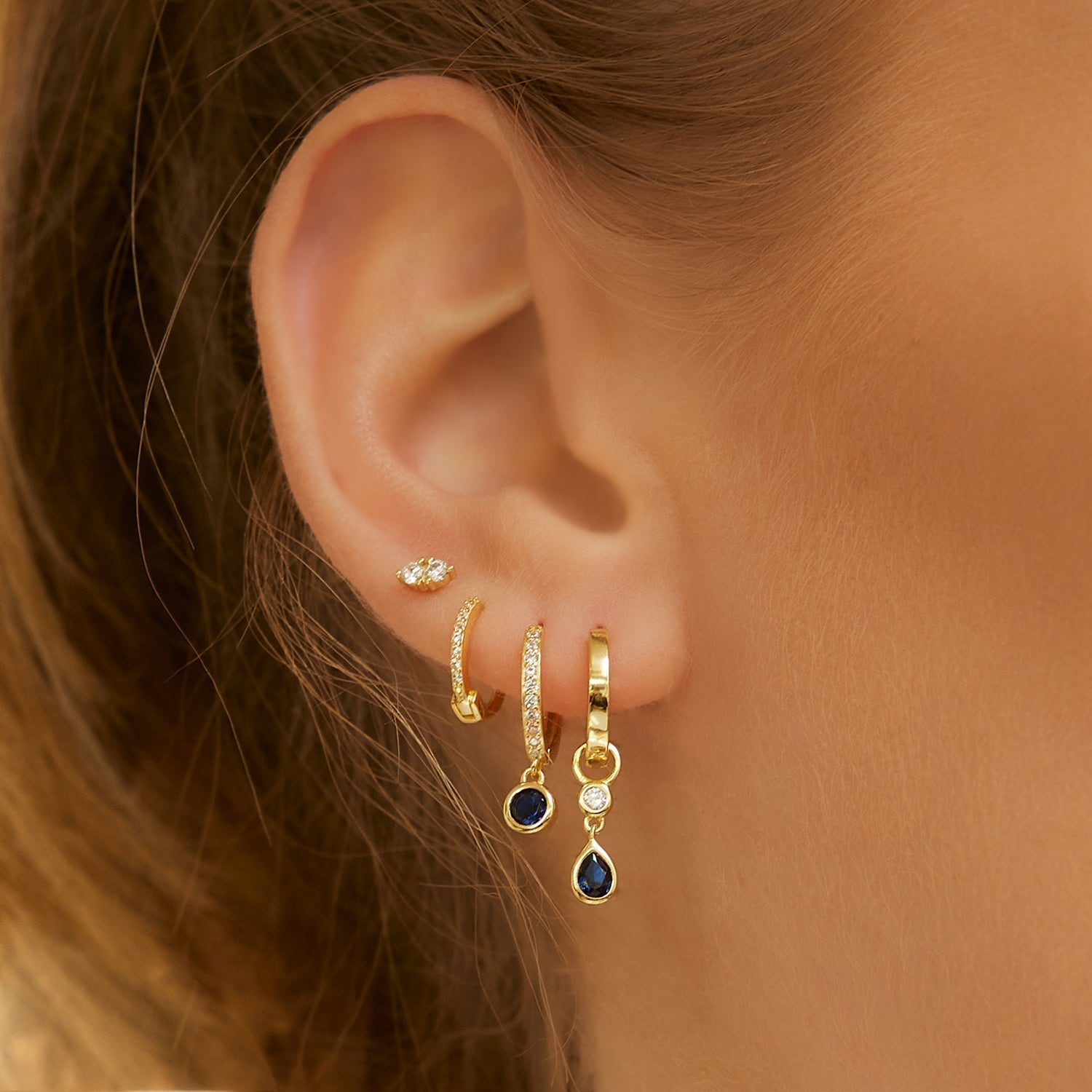 Rhodes Single Stacker Earring - Sapphire 4