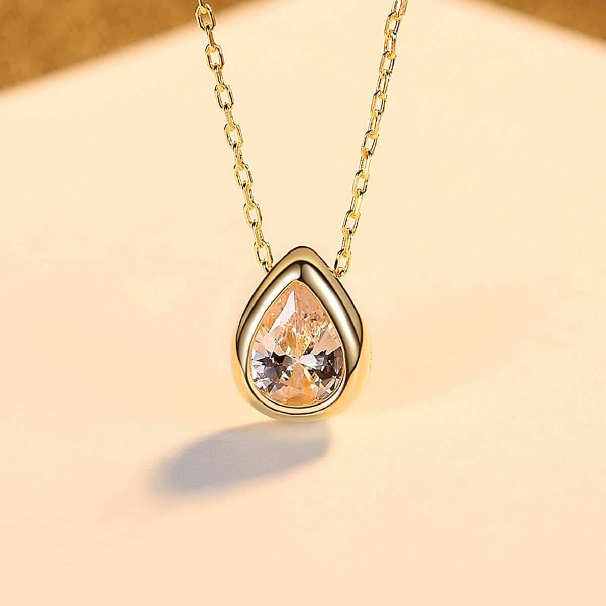 Silver Water Drop Pendant Necklace