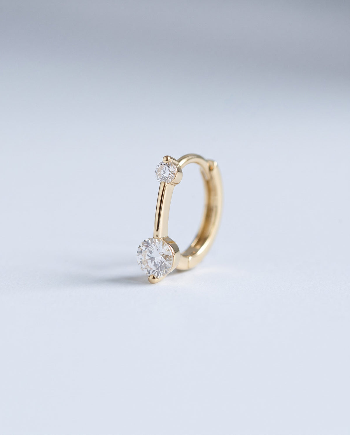 Arc U-Shaped Crystal Earrings - angle