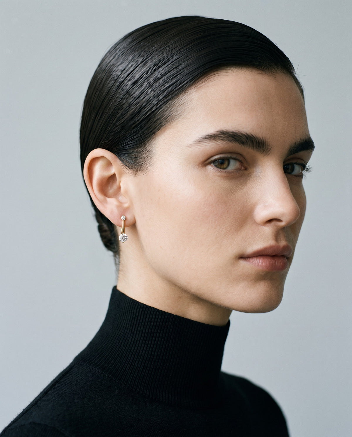Arc U-Shaped Crystal Earrings - campaign