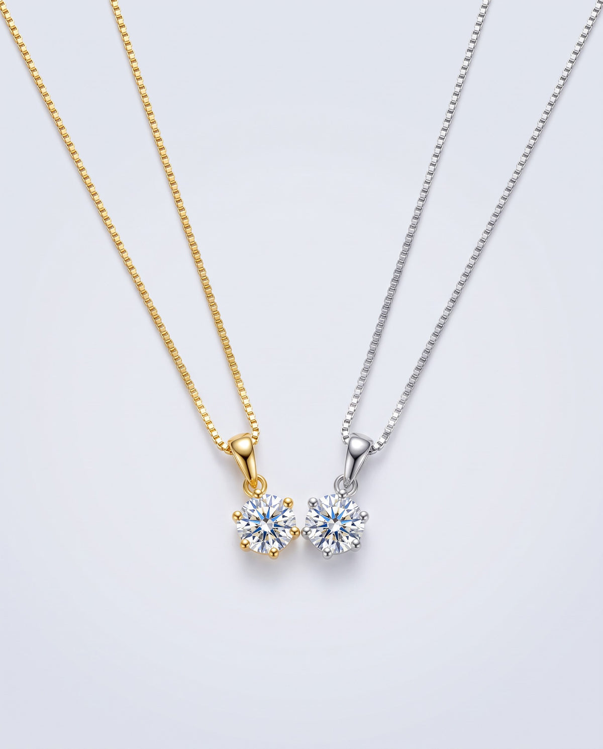 Azure Blue Moissanite Pendant Necklace - packshot